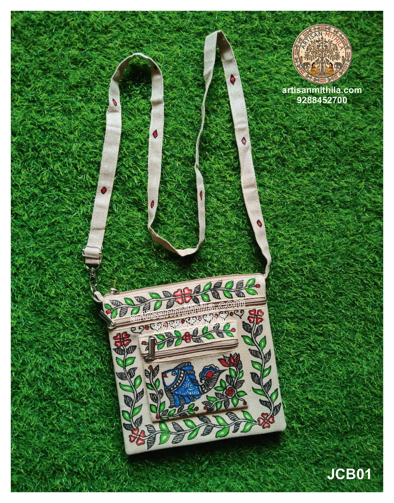 Hand-Painted Mithila Sling Bag