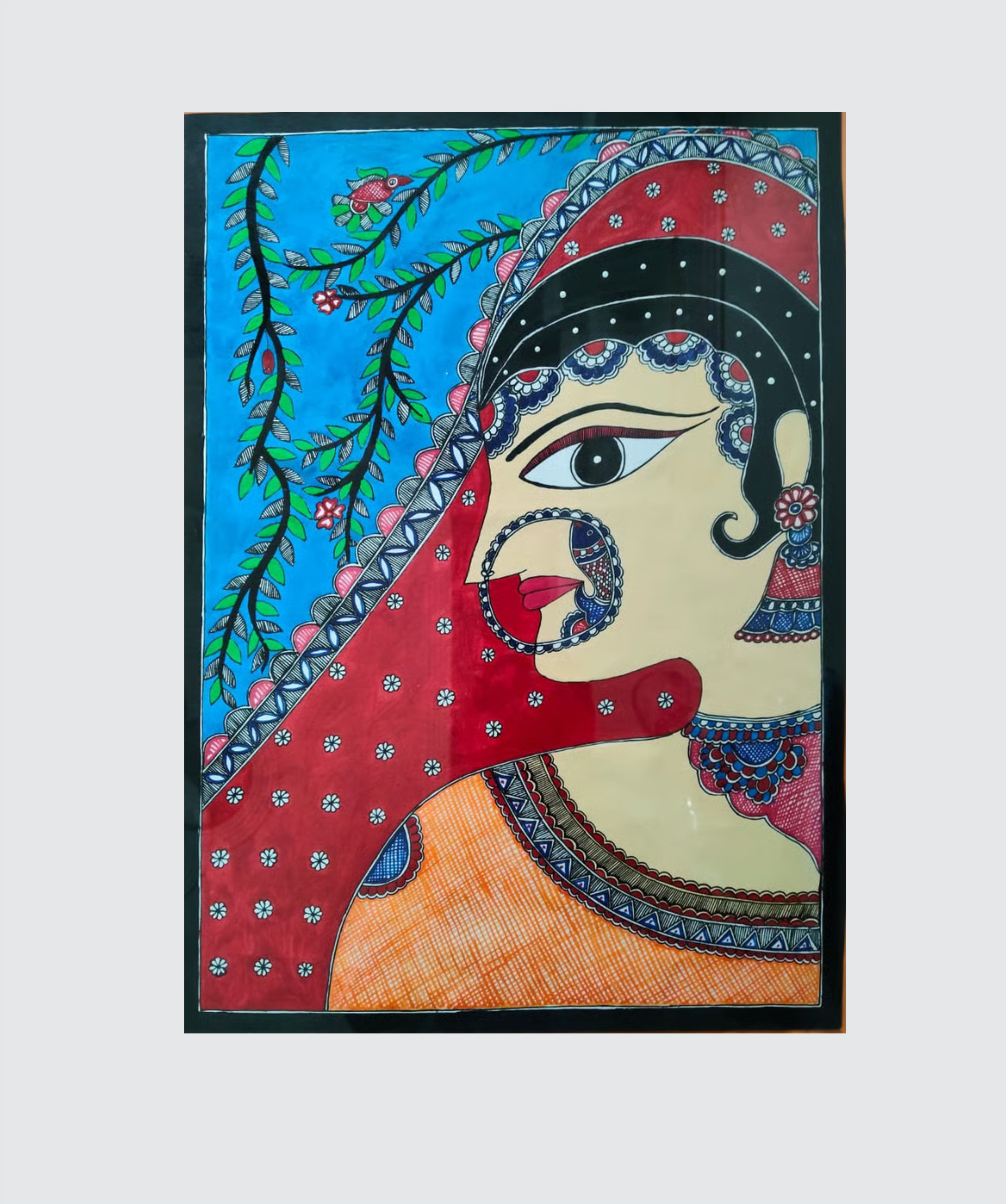 Traditional Dulhan Madhubani Painting
