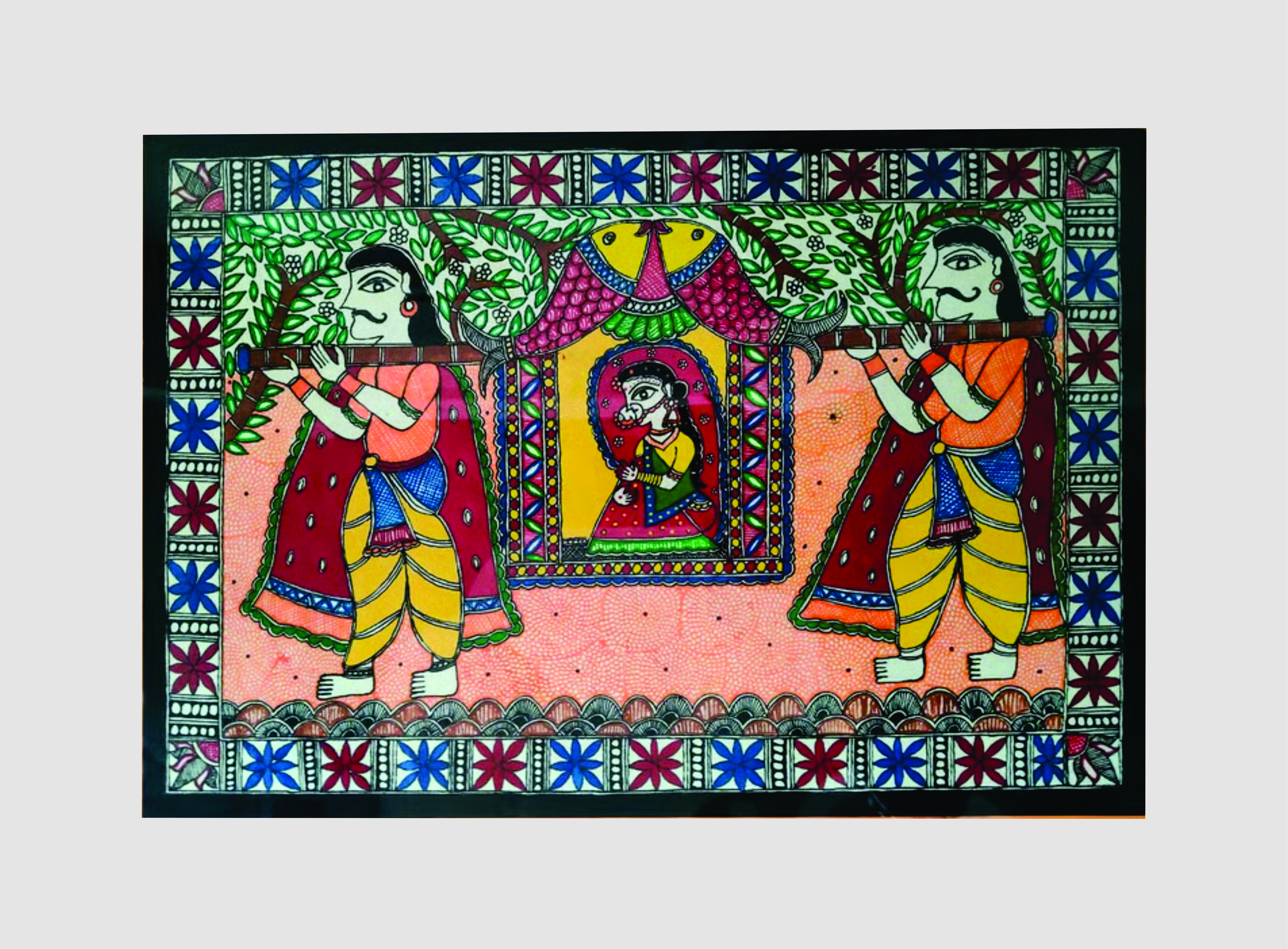 Traditional Doli Kahar Madhubani Painting