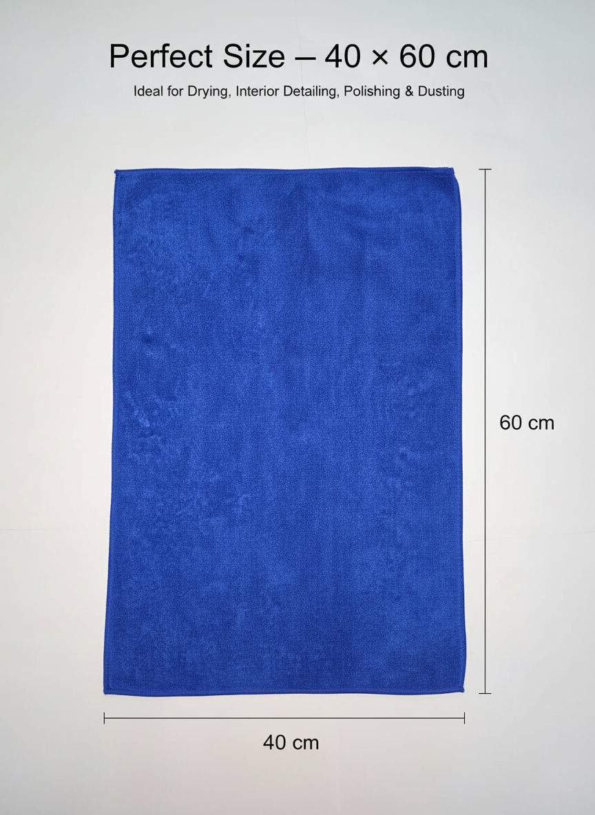 MakerX 400 GSM Dual-Pile Microfiber Towel (40×60 cm, XL Size, Long & Short Pile)