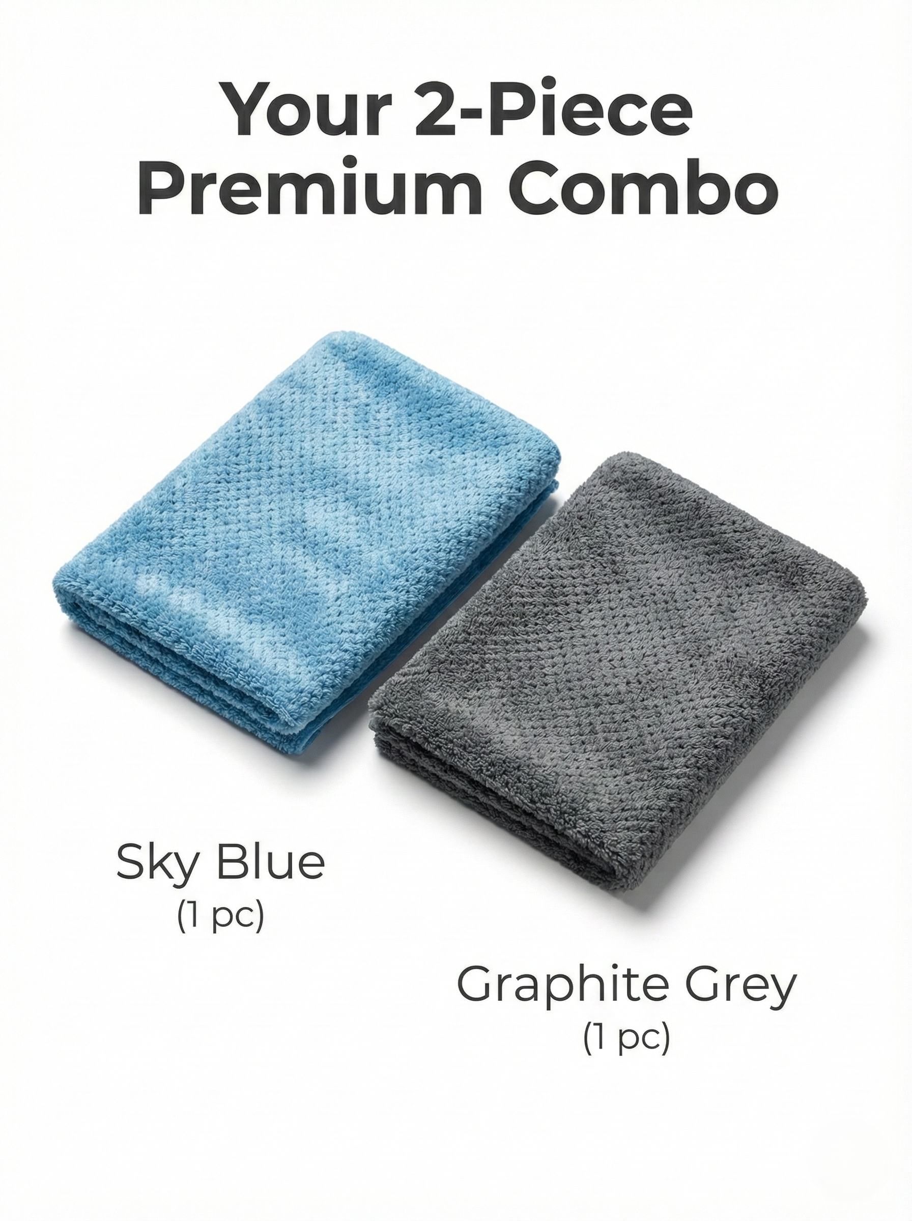 MakerX 400 GSM Waffle Weave Edgeless Microfiber Towels (40×40 cm, Pack of 2)