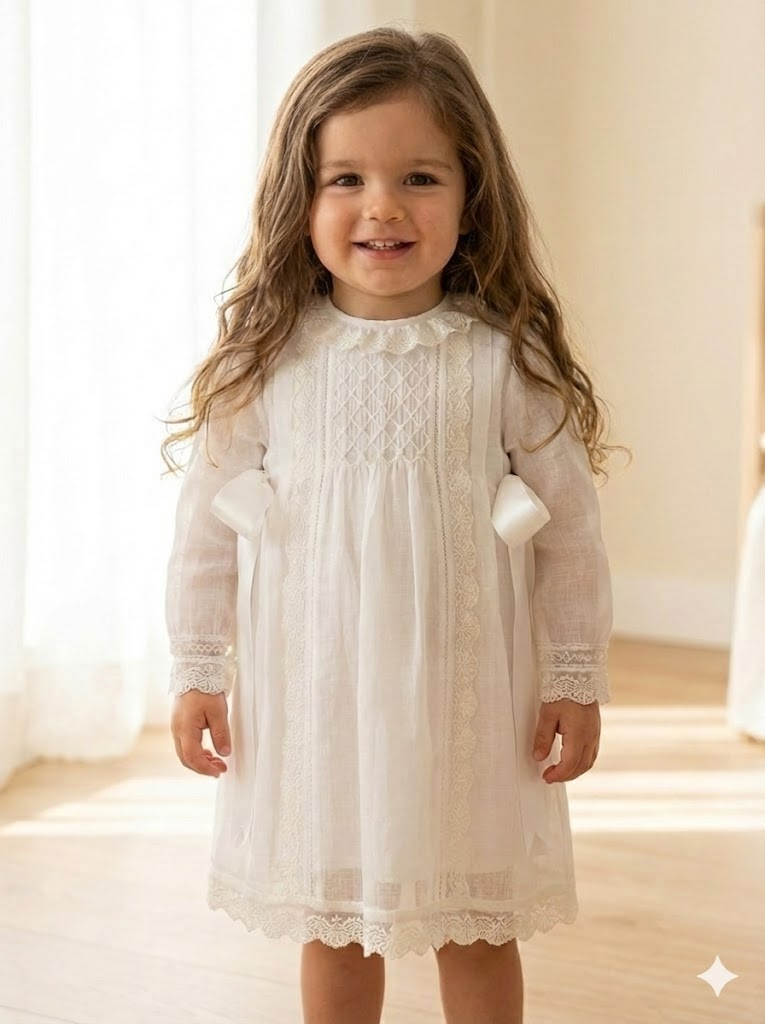 vestido blanco infantil largo