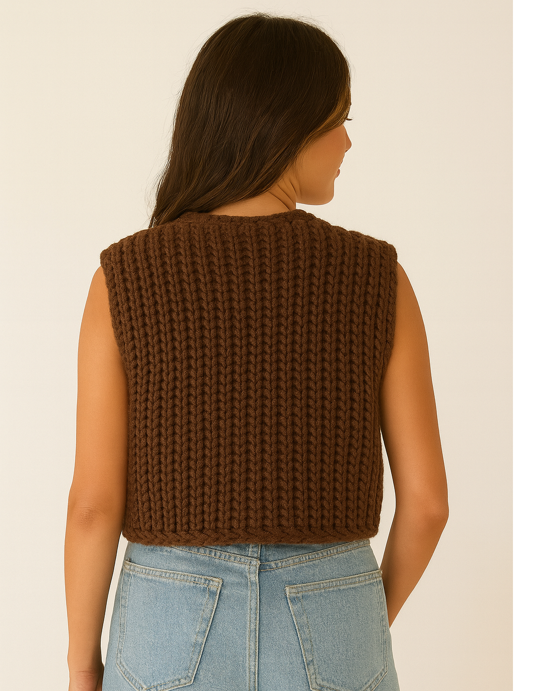 Chunky Brown Knit Vest