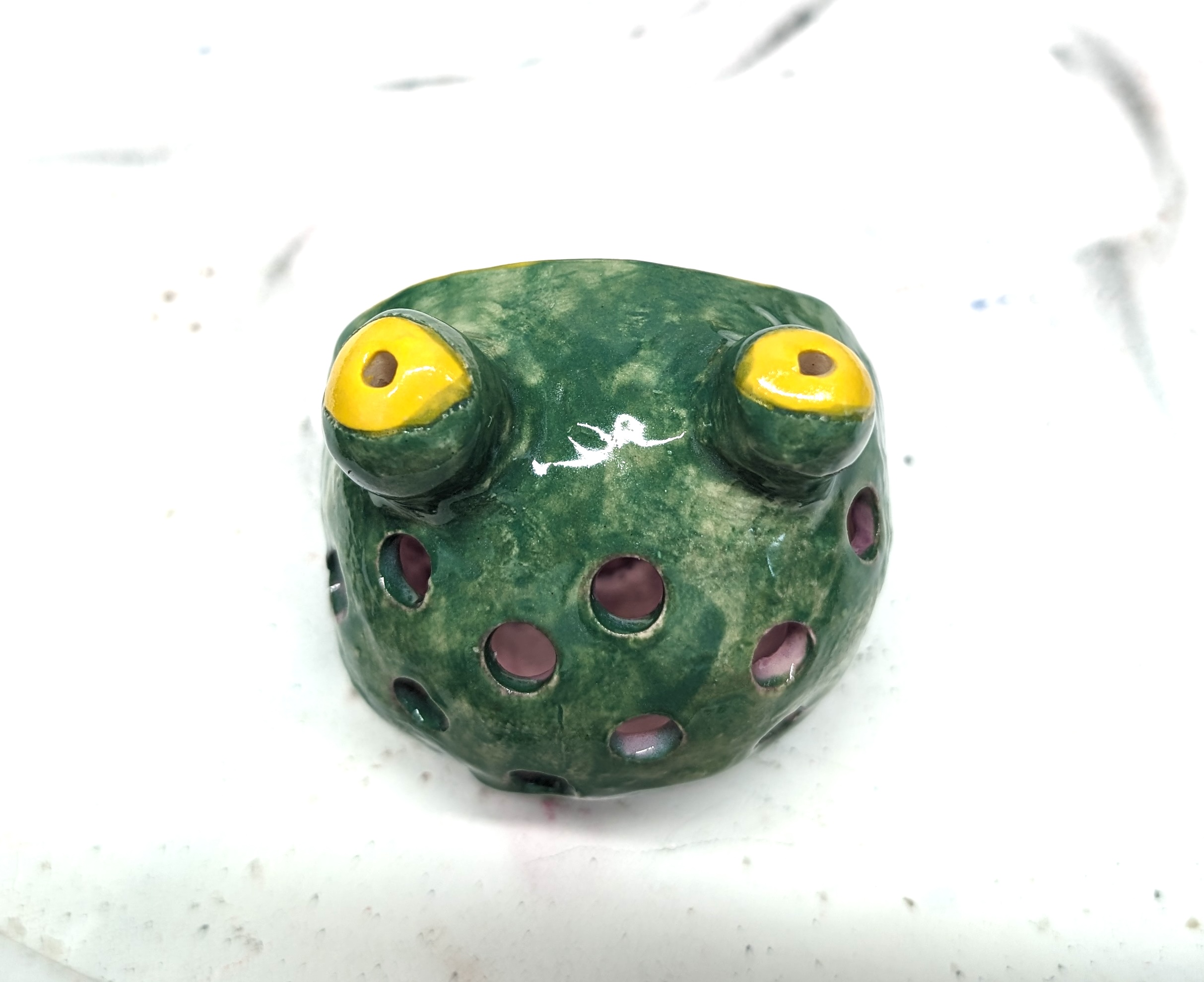 Porcelain froggie Candle Holder