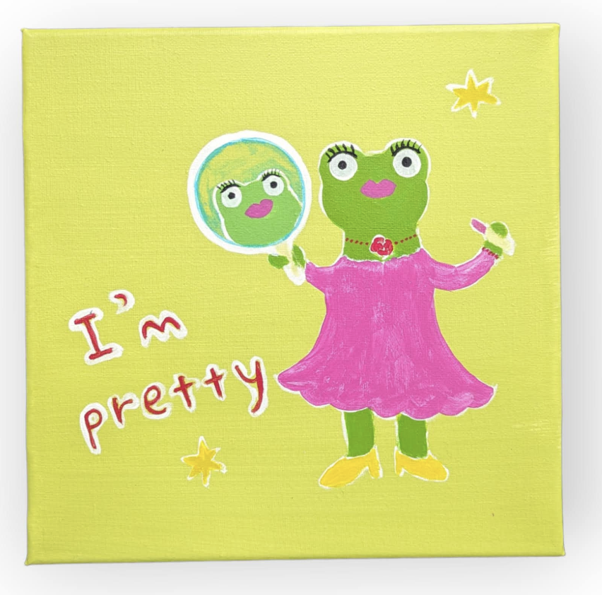 Original Froggie Art Canvas - I'm Pretty