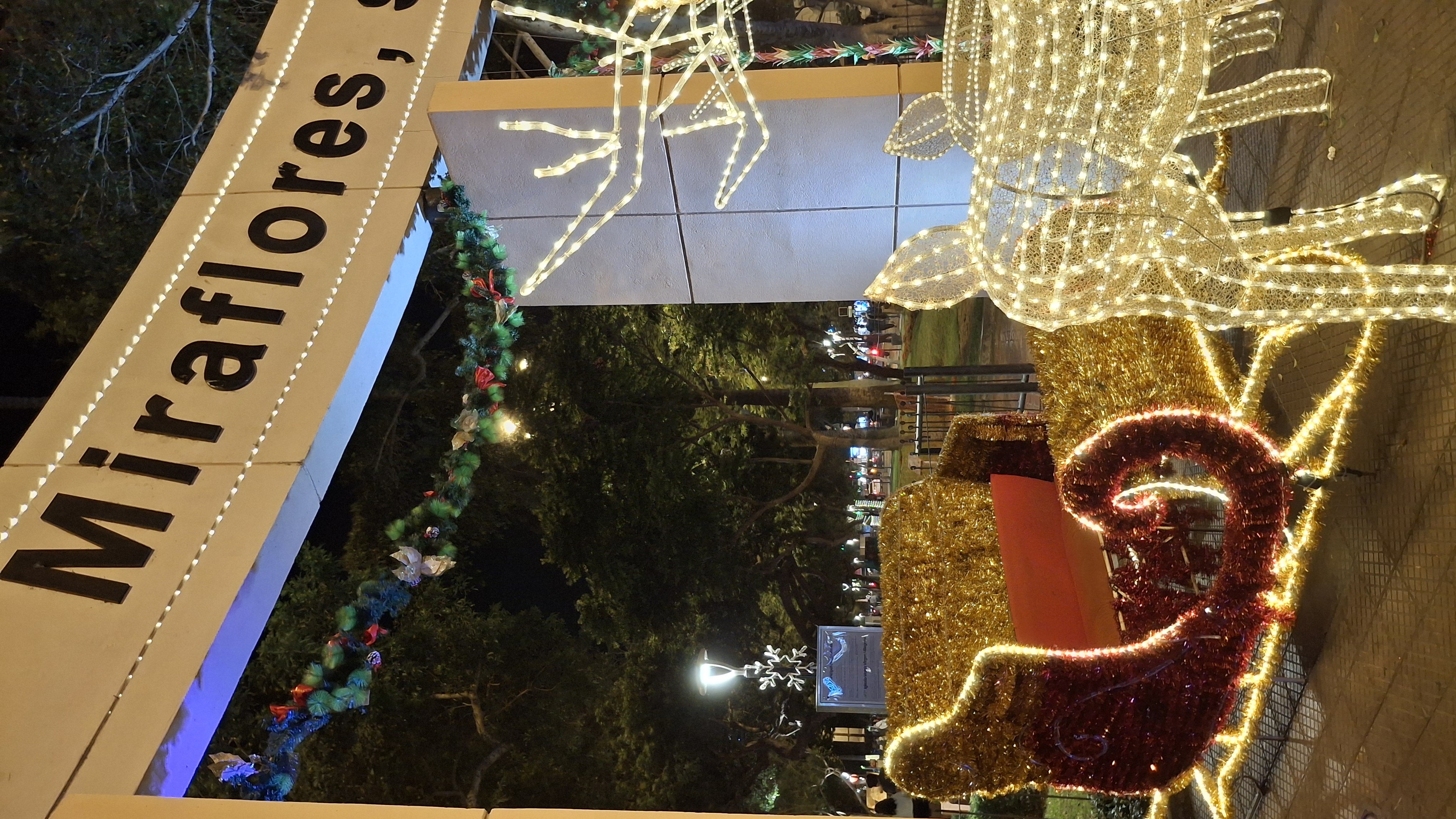 Trineo con 2 renos gigantes LED 3D