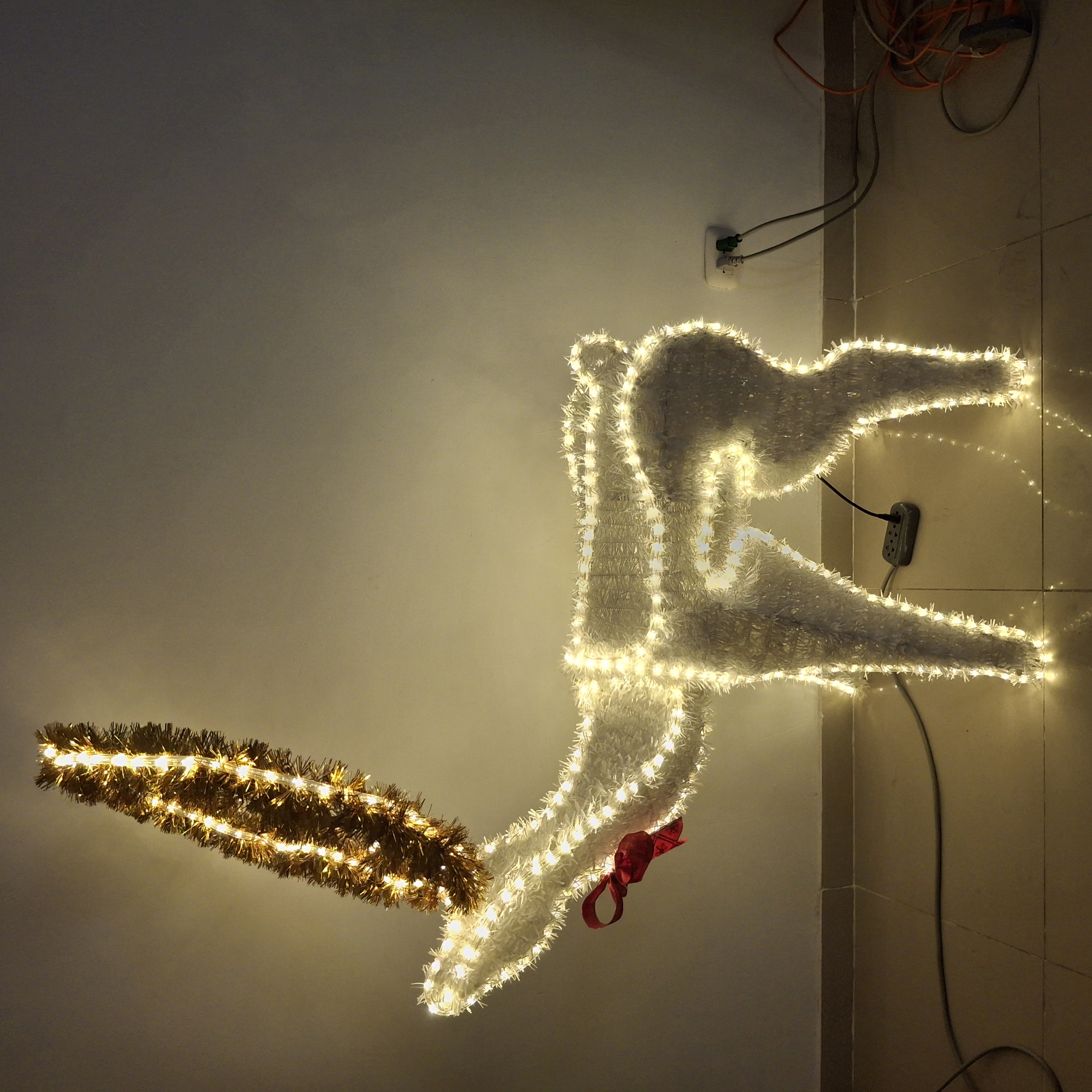 Reno Papá LED 3D-  Reno Movible - Decoración de reno navideña iluminada