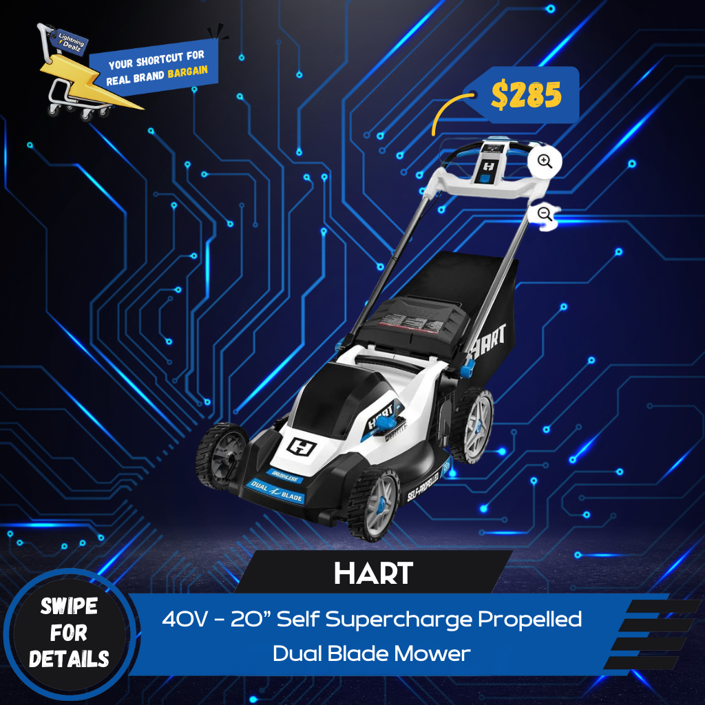 HART 40V – 20” Self Supercharge Propelled Dual Blade Mower