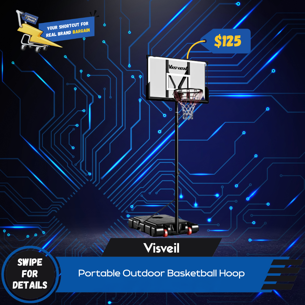 Visveil Portable Outdoor Basketball Hoop