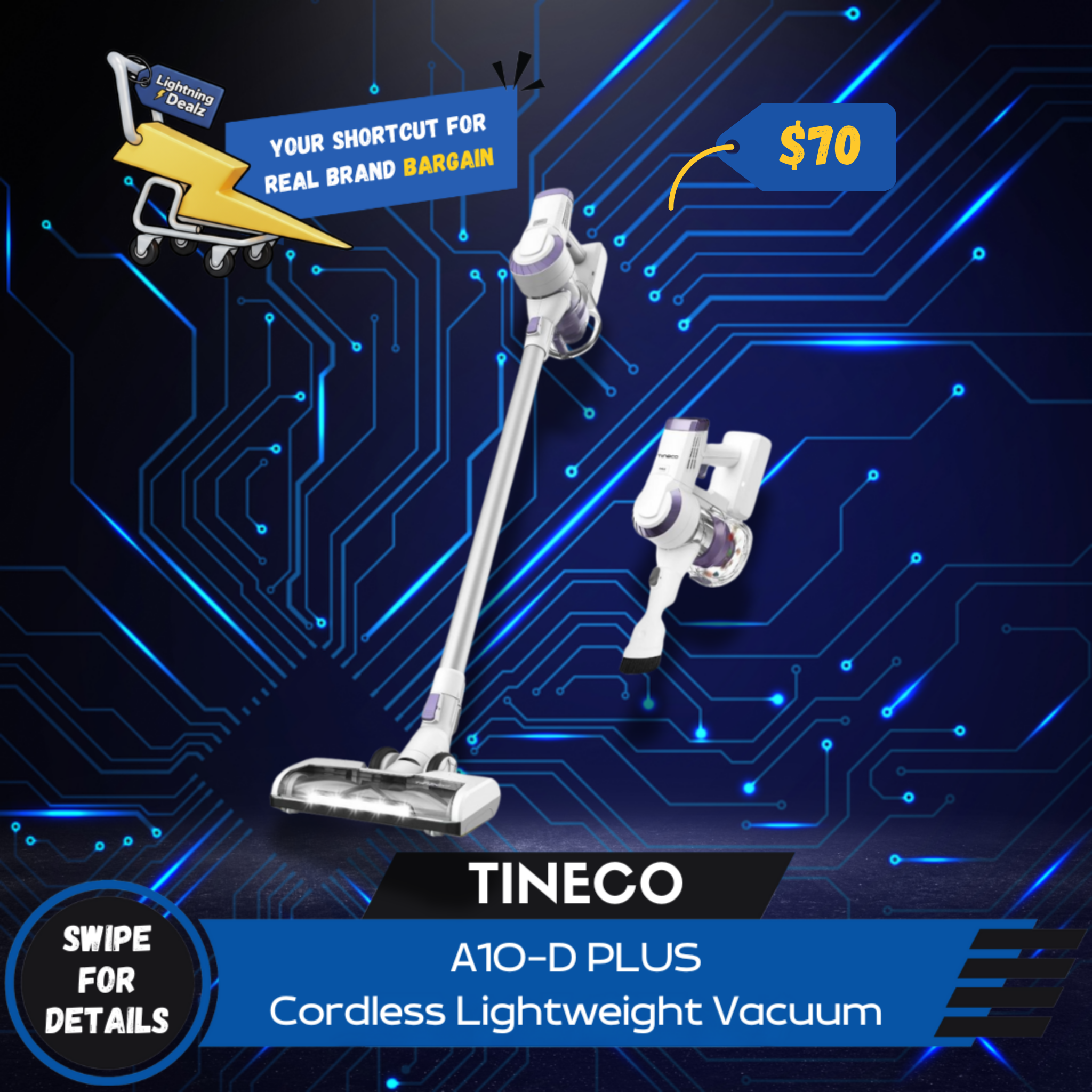 Tineco A10-D Plus Cordless Lightweight Vacuum