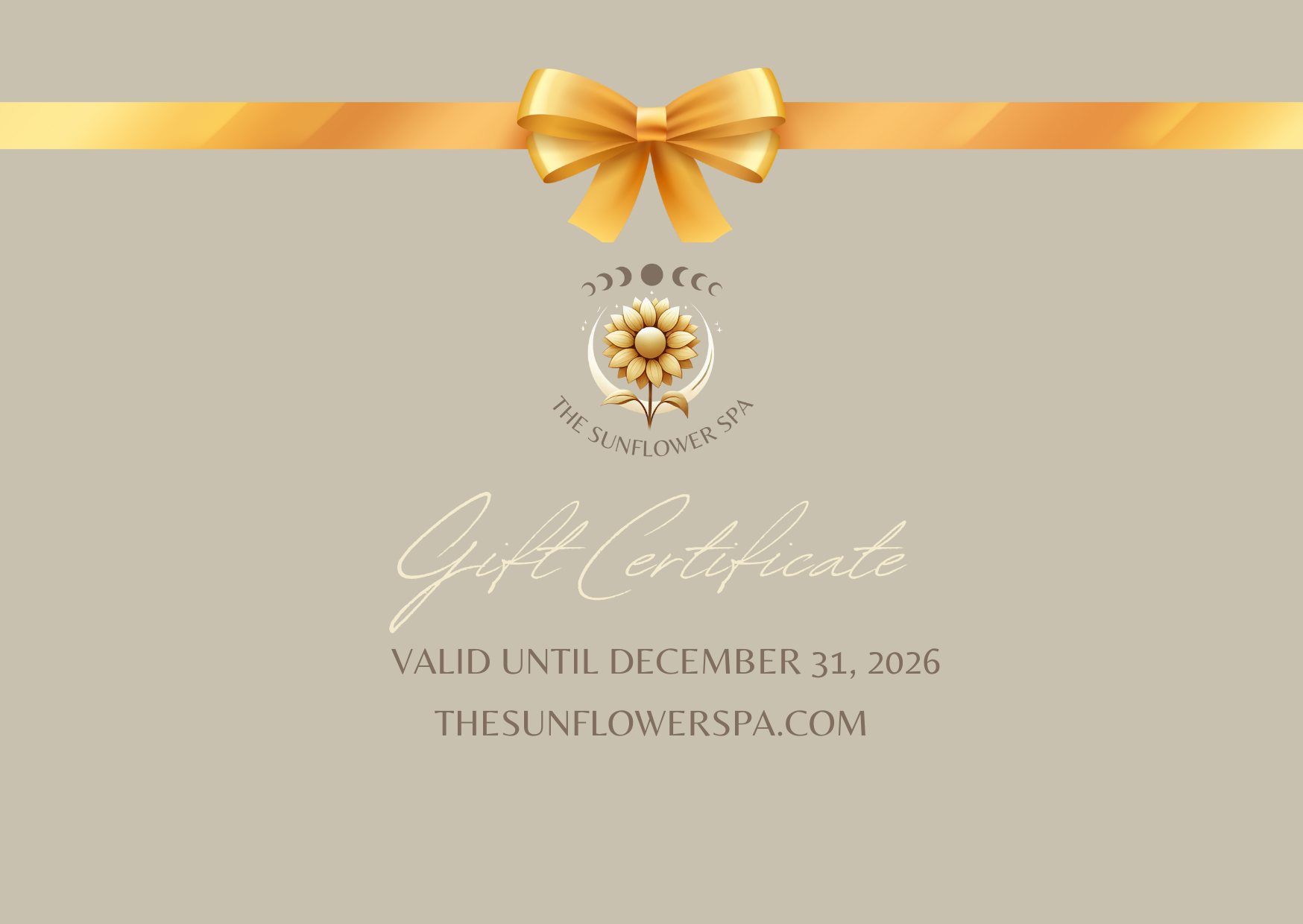 The Sunflower Spa Gift Certificate