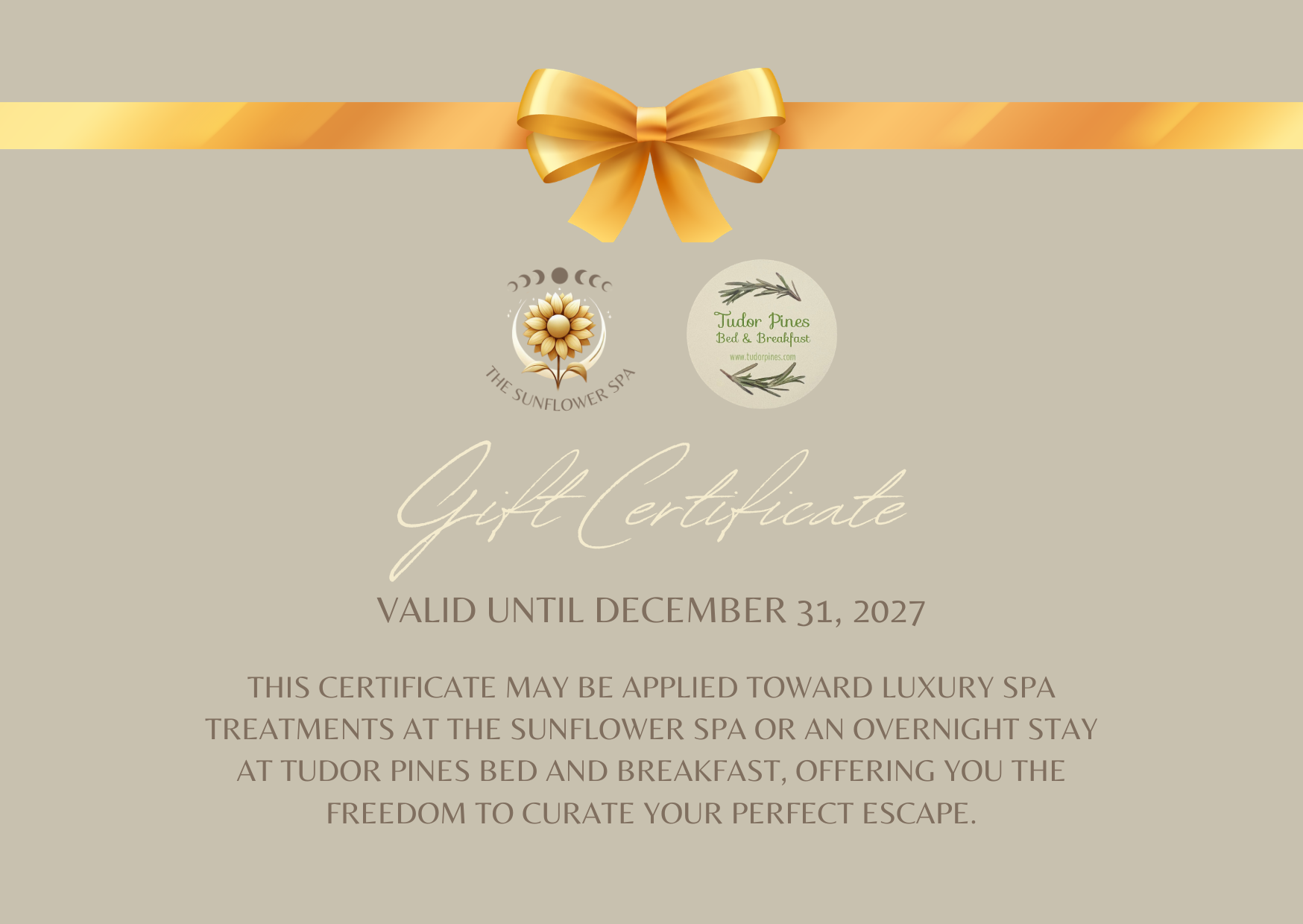 The Sunflower Spa Gift Certificate