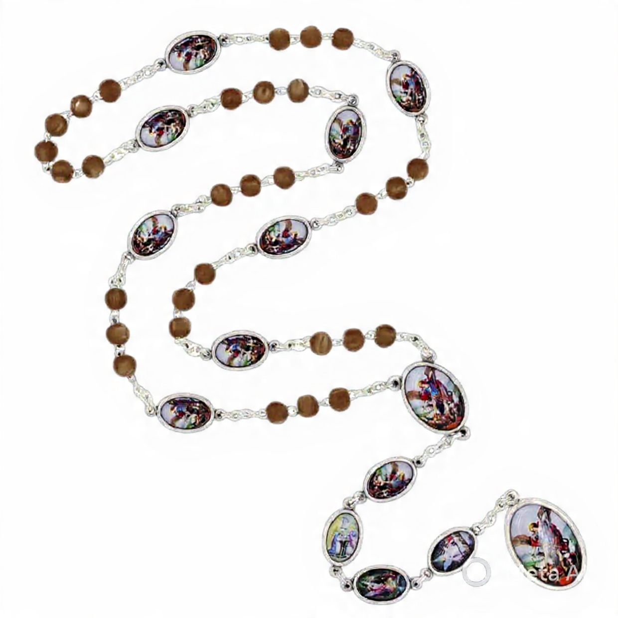 St Michael Chaplet - Brown beads