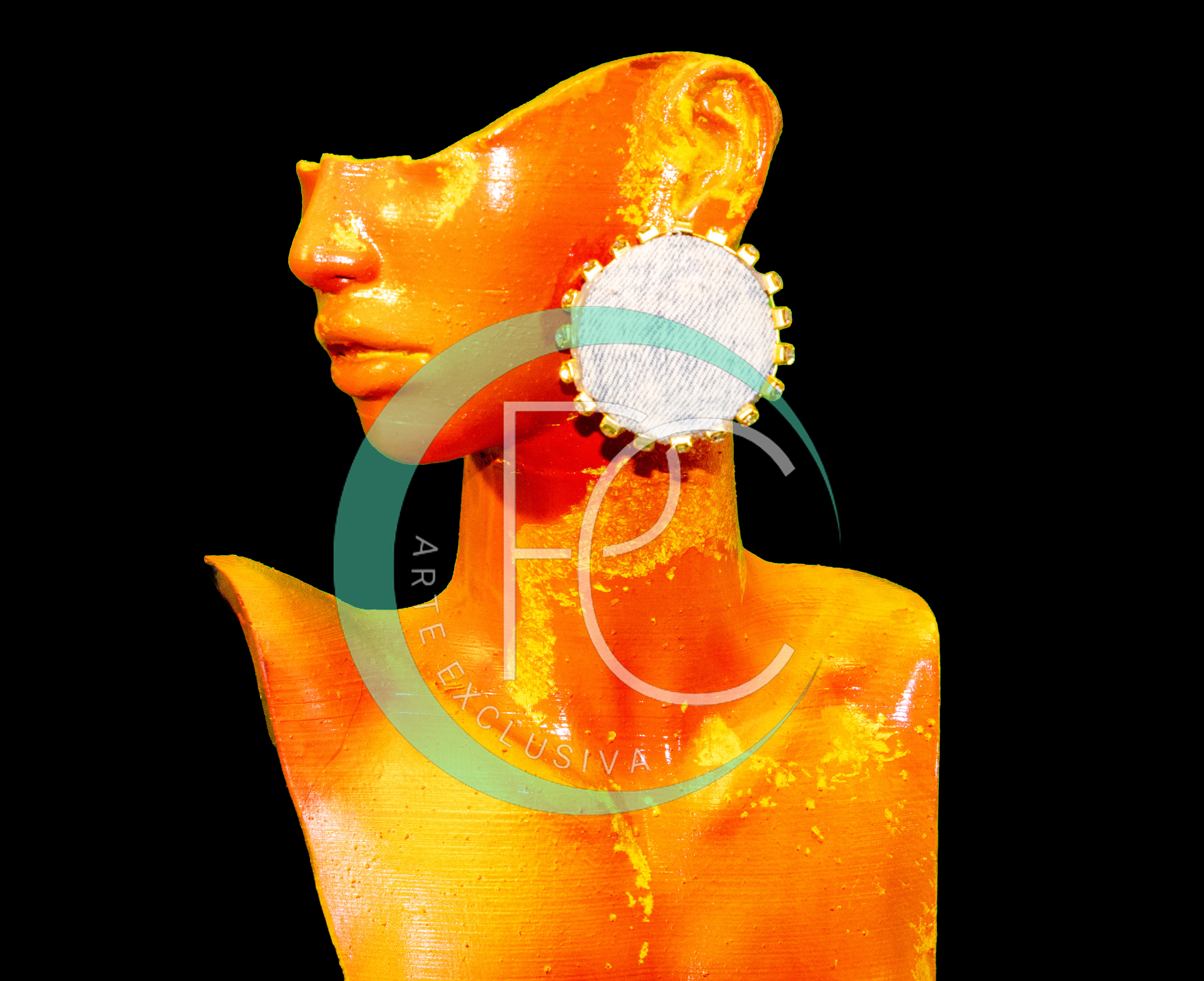 Brinco de festa dourado com detalhe circular