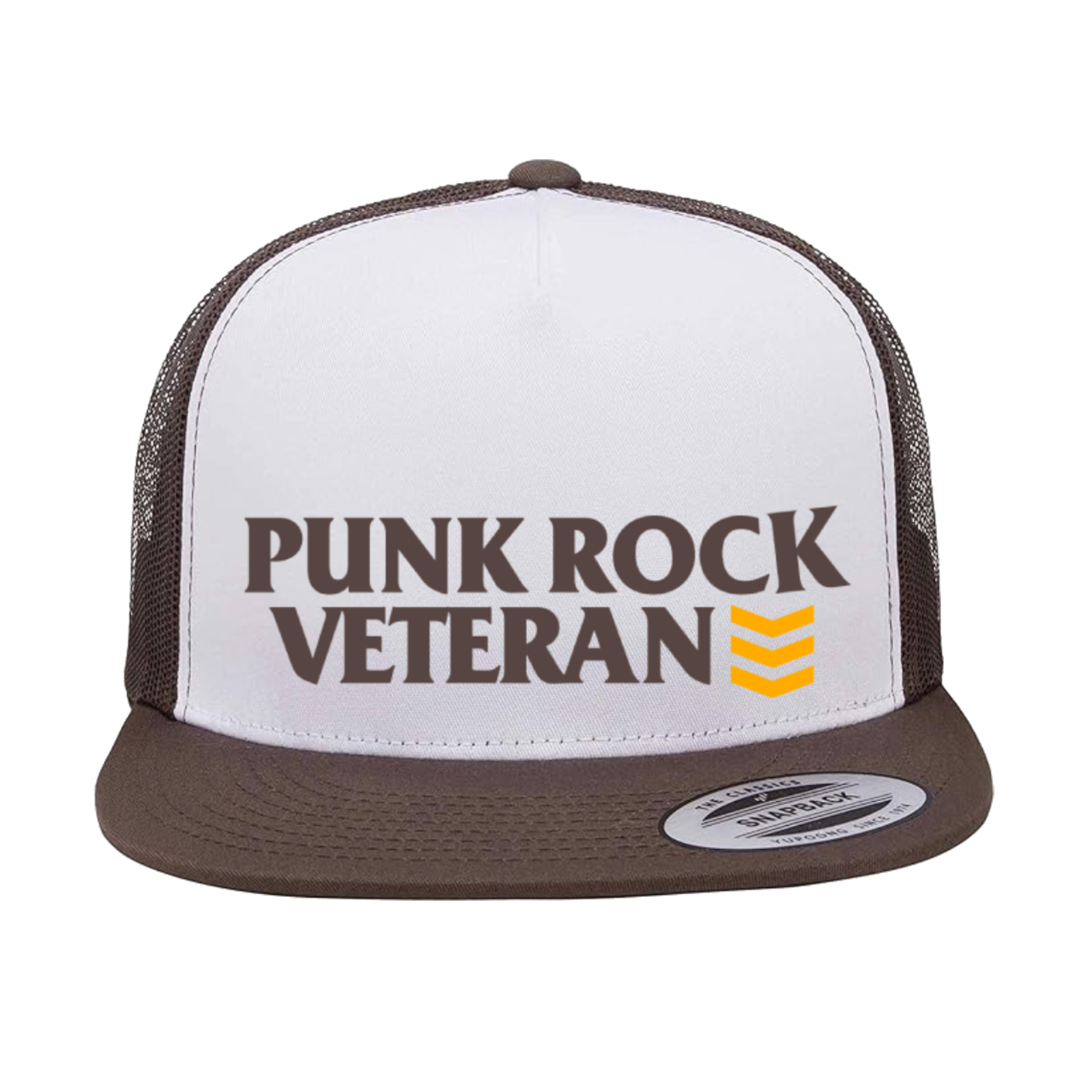 PUNK ROCK VETERAN - Snapback Hat (Brown n' White)