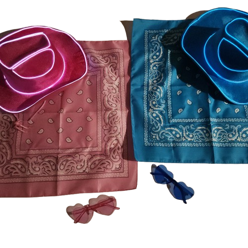 Light Up Cowboy Hat, Bandana, and Glasses