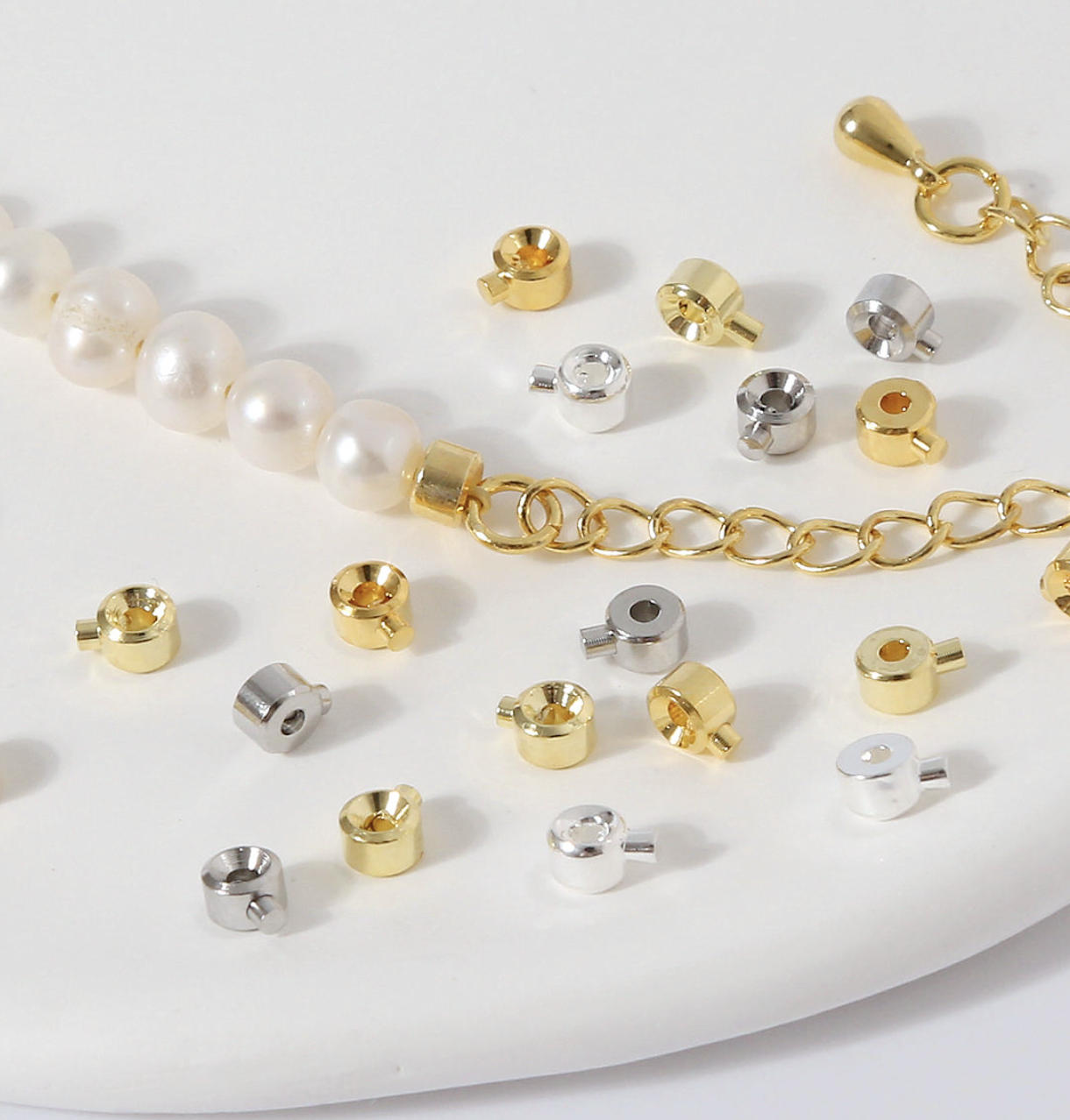 End Beads Round Crimpers 18k Gold ( 1 pc ) R1005