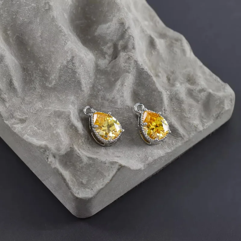 Teardrop Crystal Charms - Anti Tarnish