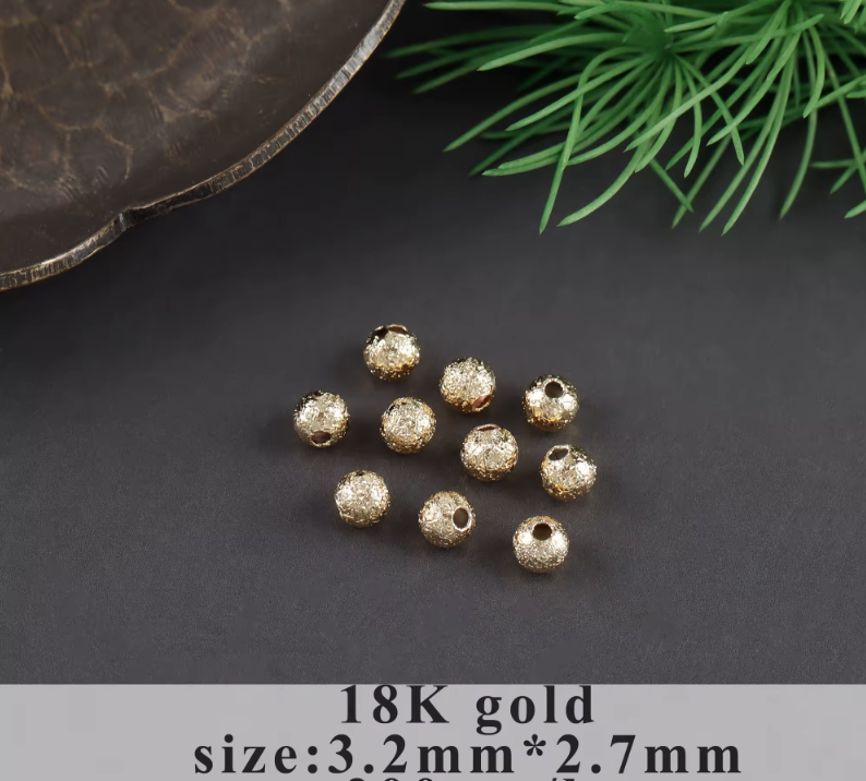 Round Spacer bead 18k Gold plated ( 1 pc ) Anti tarnish R1012