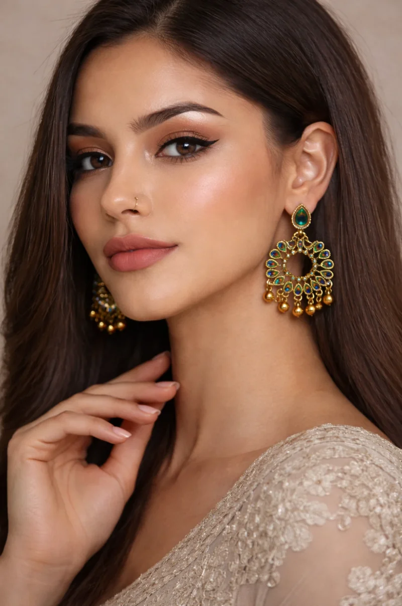 Peacock Inspired Dangle Earrings