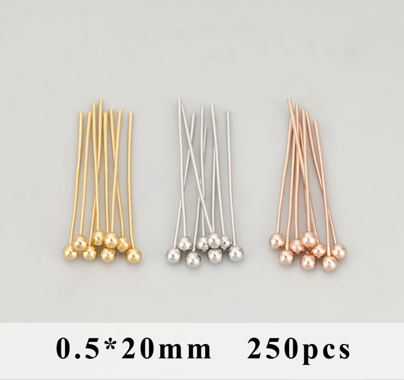 18k Gold PVD plated Stainless steel ball pin ( 1 pc ) Anti-tarnish R1014