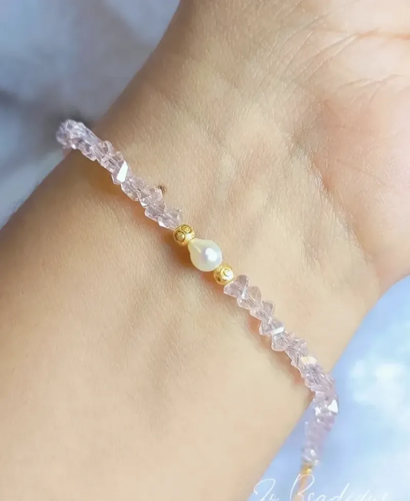  Rose Chip Bracelet with Freshwater Pearl