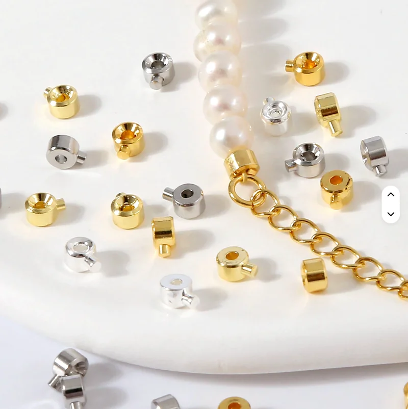 End Beads Round Crimpers 18k Gold ( 1 pc ) - 3mm