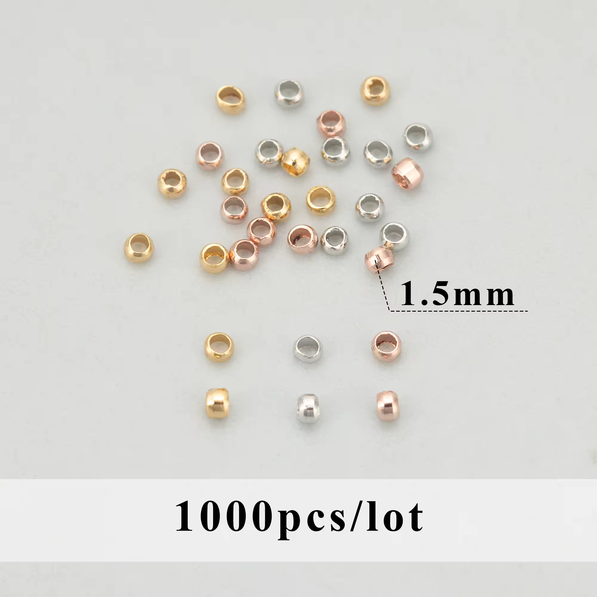 Crimp bead ( gear lock ) 18k gold plated Stainless steel ( 1 pc ) Anti tarnish R1007