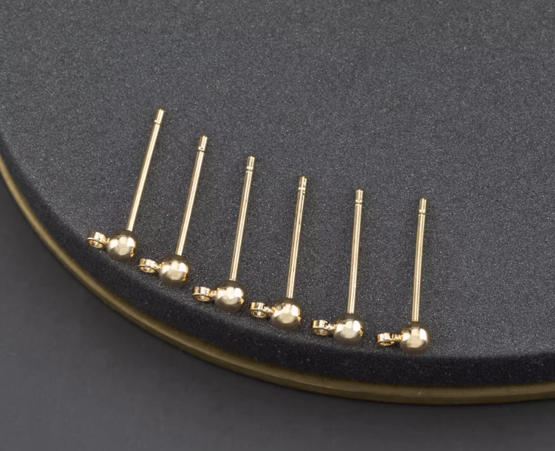 Ball stud 18k gold plated ( 2 pc ) Anti tarnish R1015