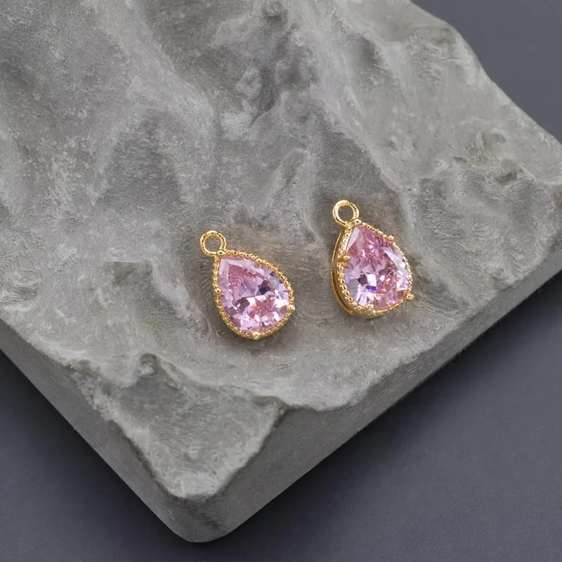 Teardrop Crystal Charms - Anti Tarnish