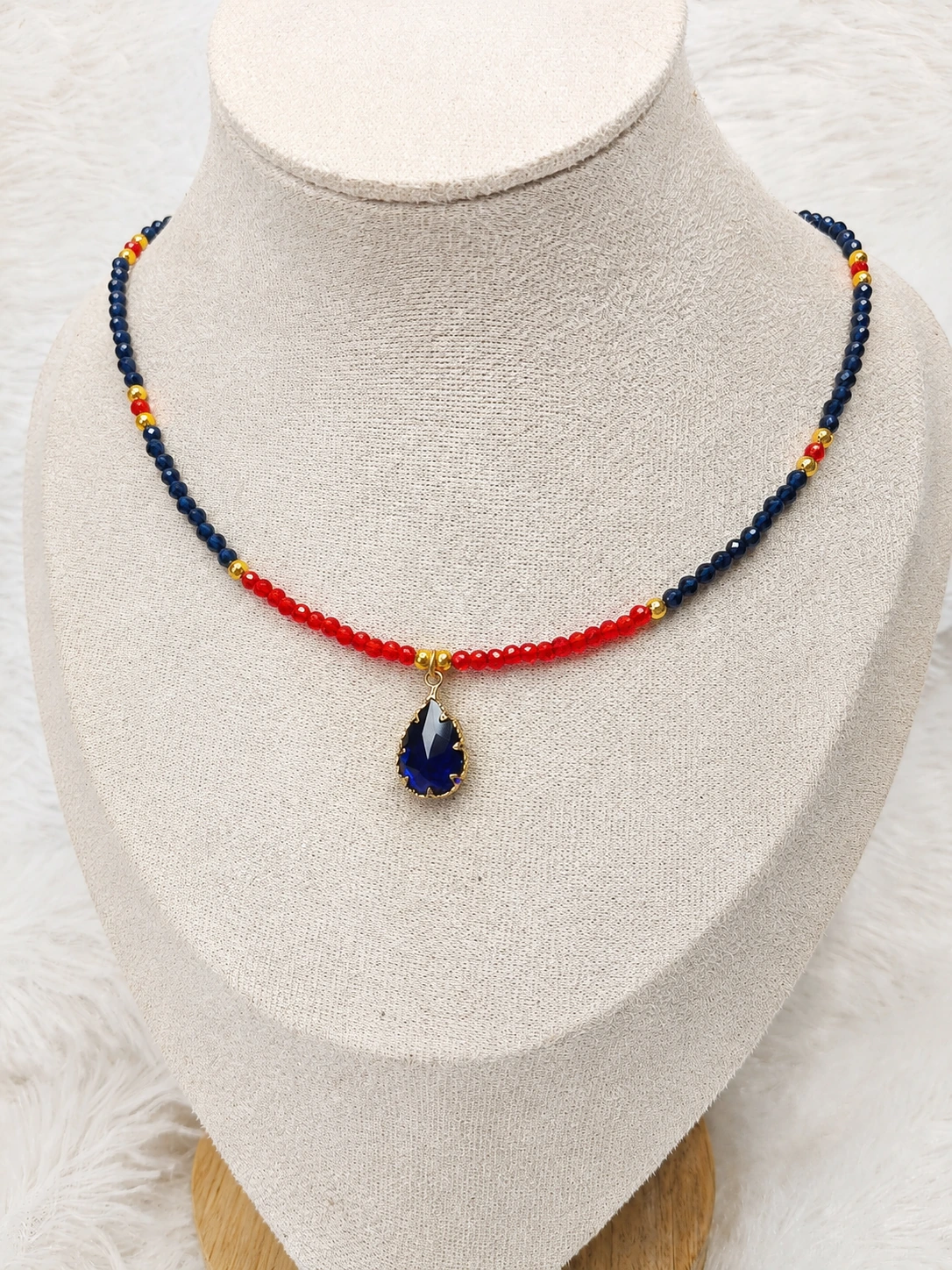 Midnight Sapphire Crystal Pendant Necklace