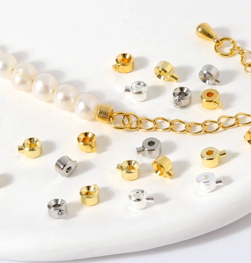 End Beads Round Crimpers 18k Gold ( 1 pc ) - 3mm