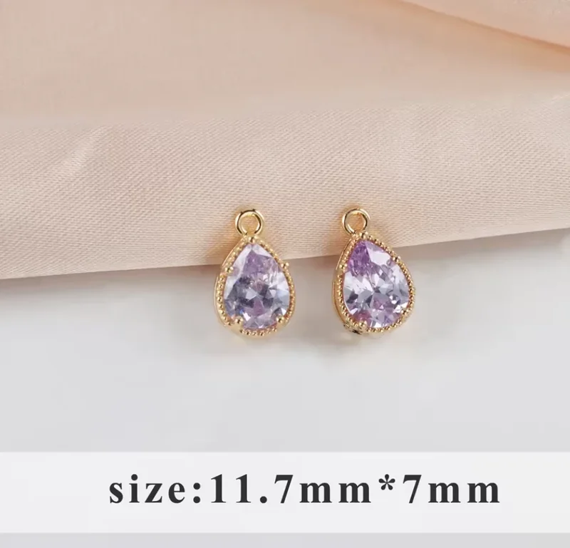 Teardrop Crystal Charms - Anti Tarnish