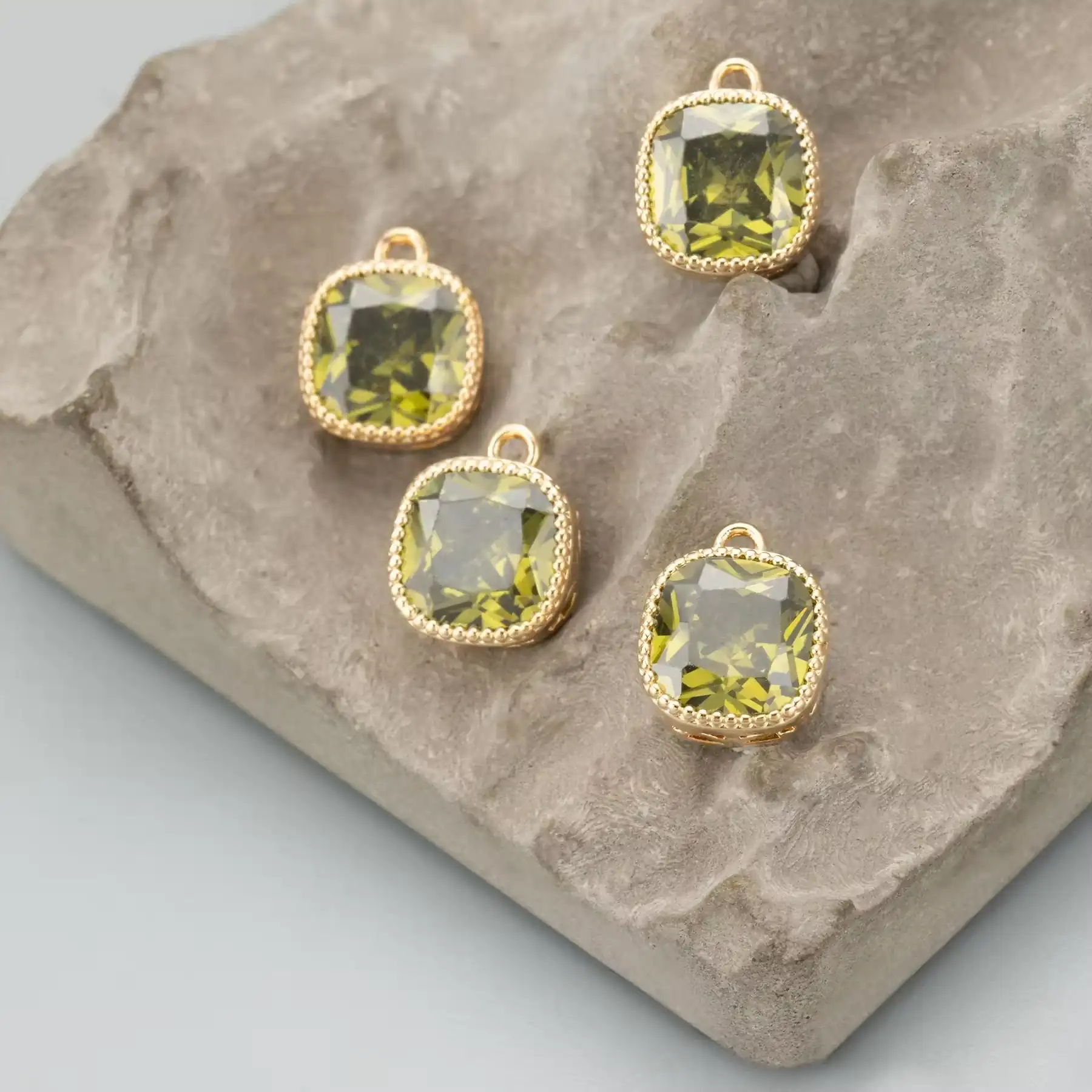 Zircon Stone Gold-Plated Pendants - Anti Tarnish