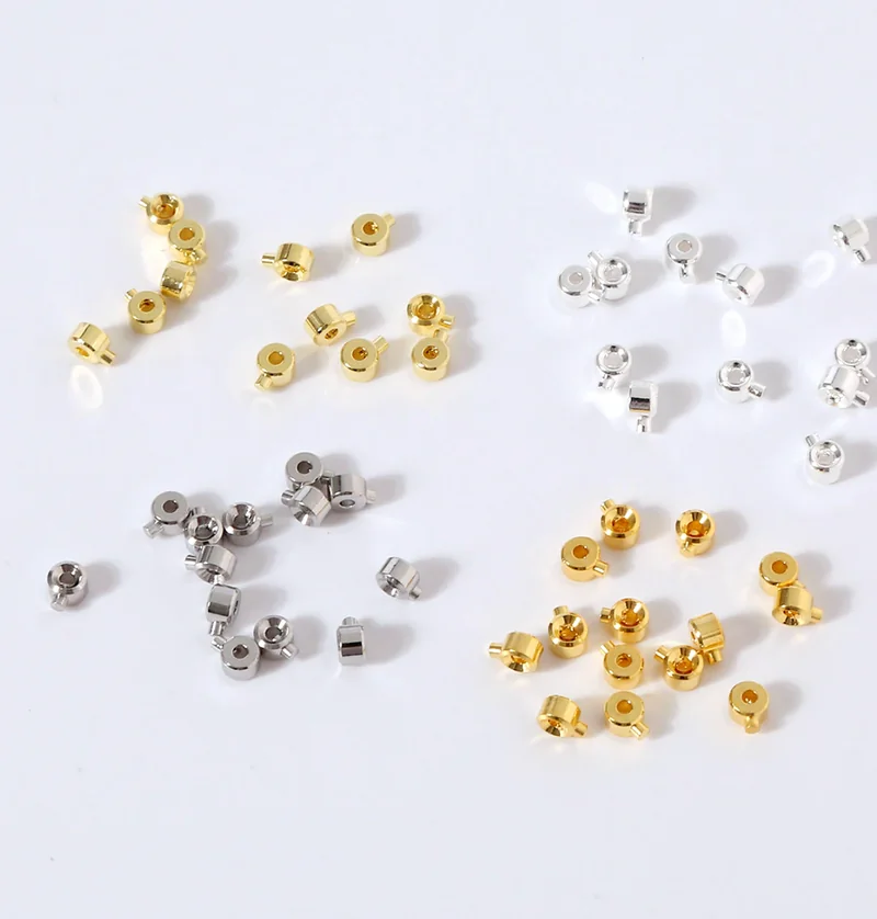 End Beads Round Crimpers 18k Gold ( 1 pc ) - 3mm
