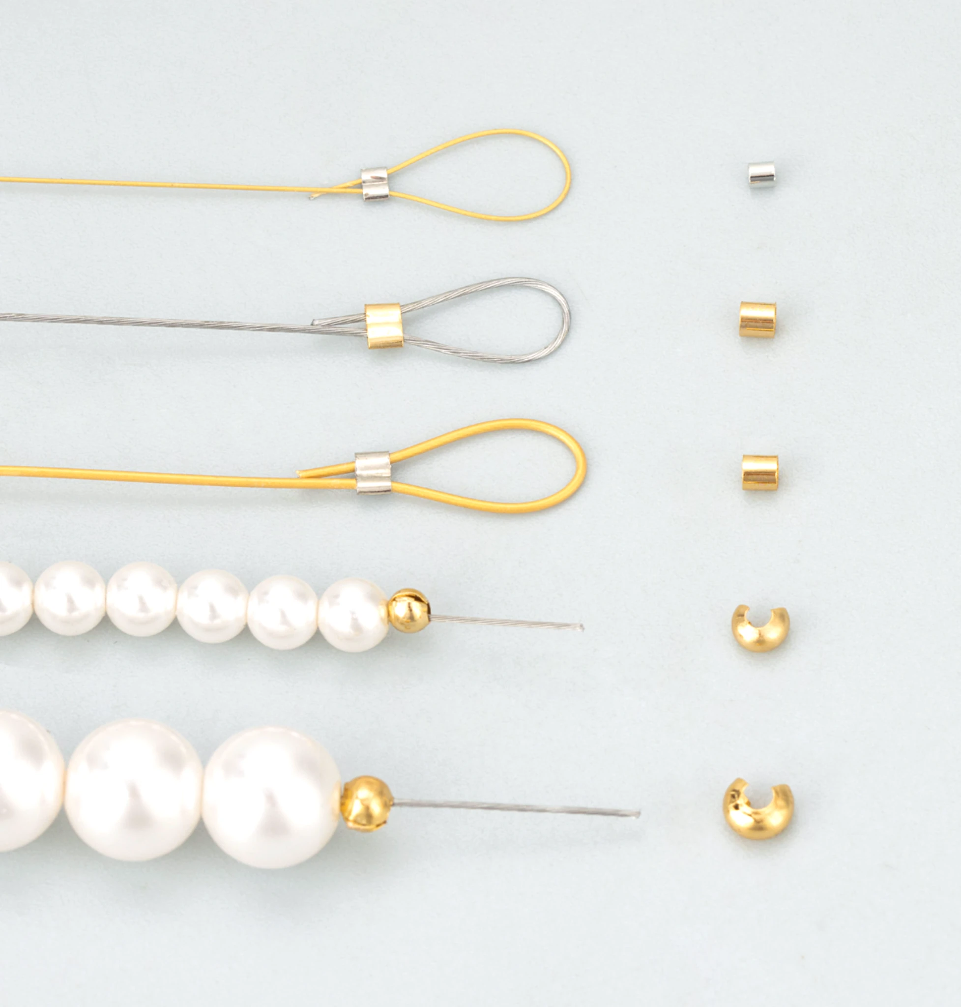 Crimp bead ( gear lock ) 18k gold plated Stainless steel ( 1 pc ) 