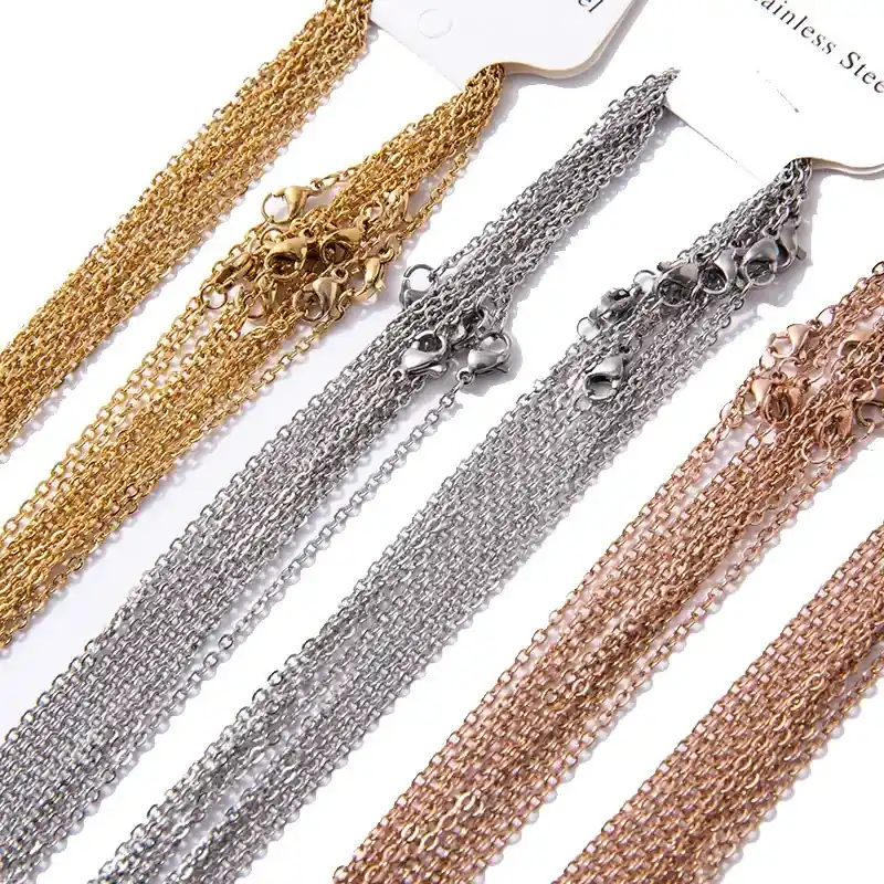 Golden Anti-tarnish Readymade Chains (1 mm) (Without Extension)