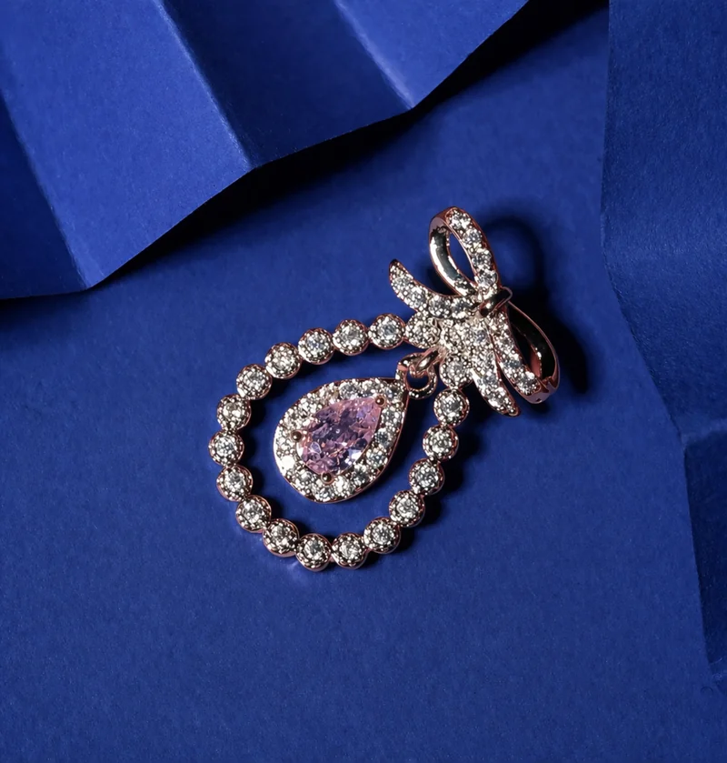 Diamond Ribbon Bowknot Charm 