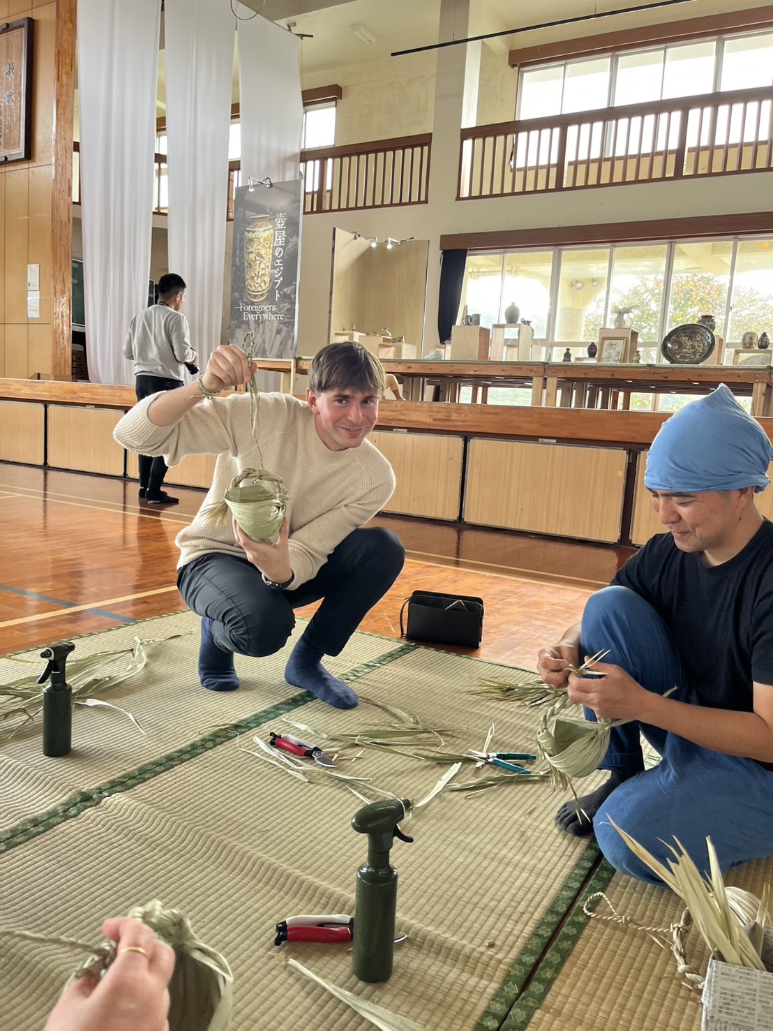 竹細工の手作り壺