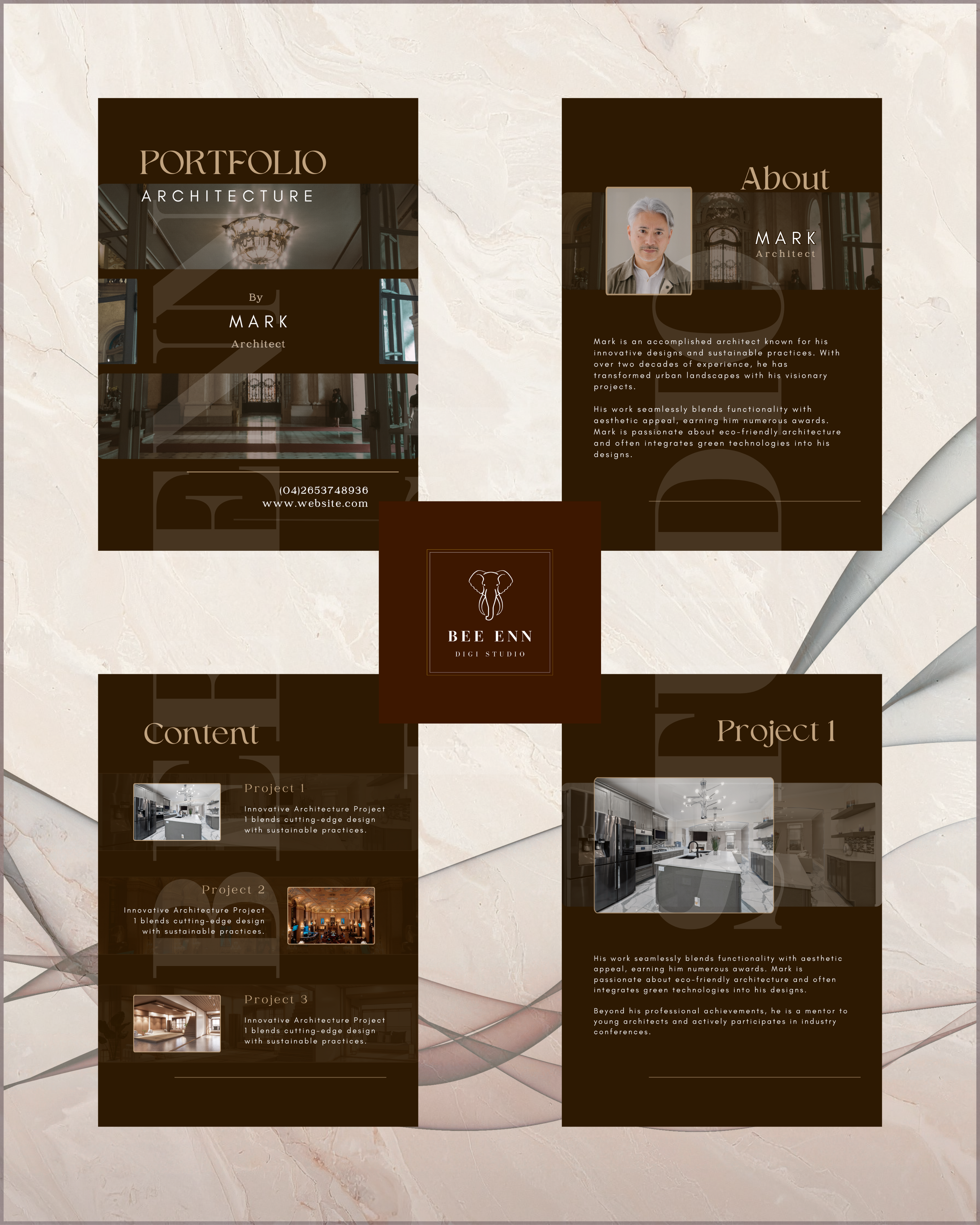 DIY Professional Portfolio Book Template | Dark colour