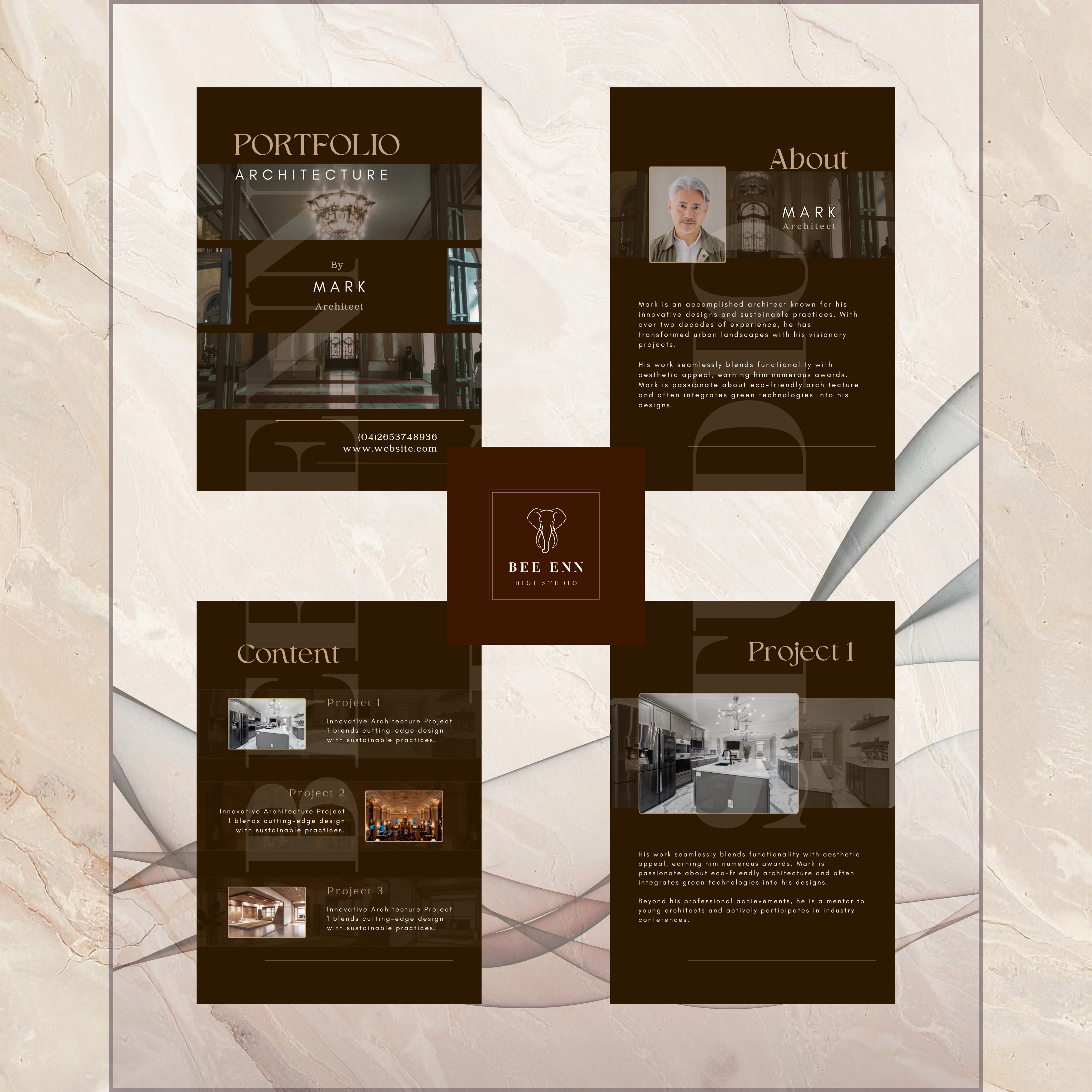 DIY Professional Portfolio Book Template | Dark colour