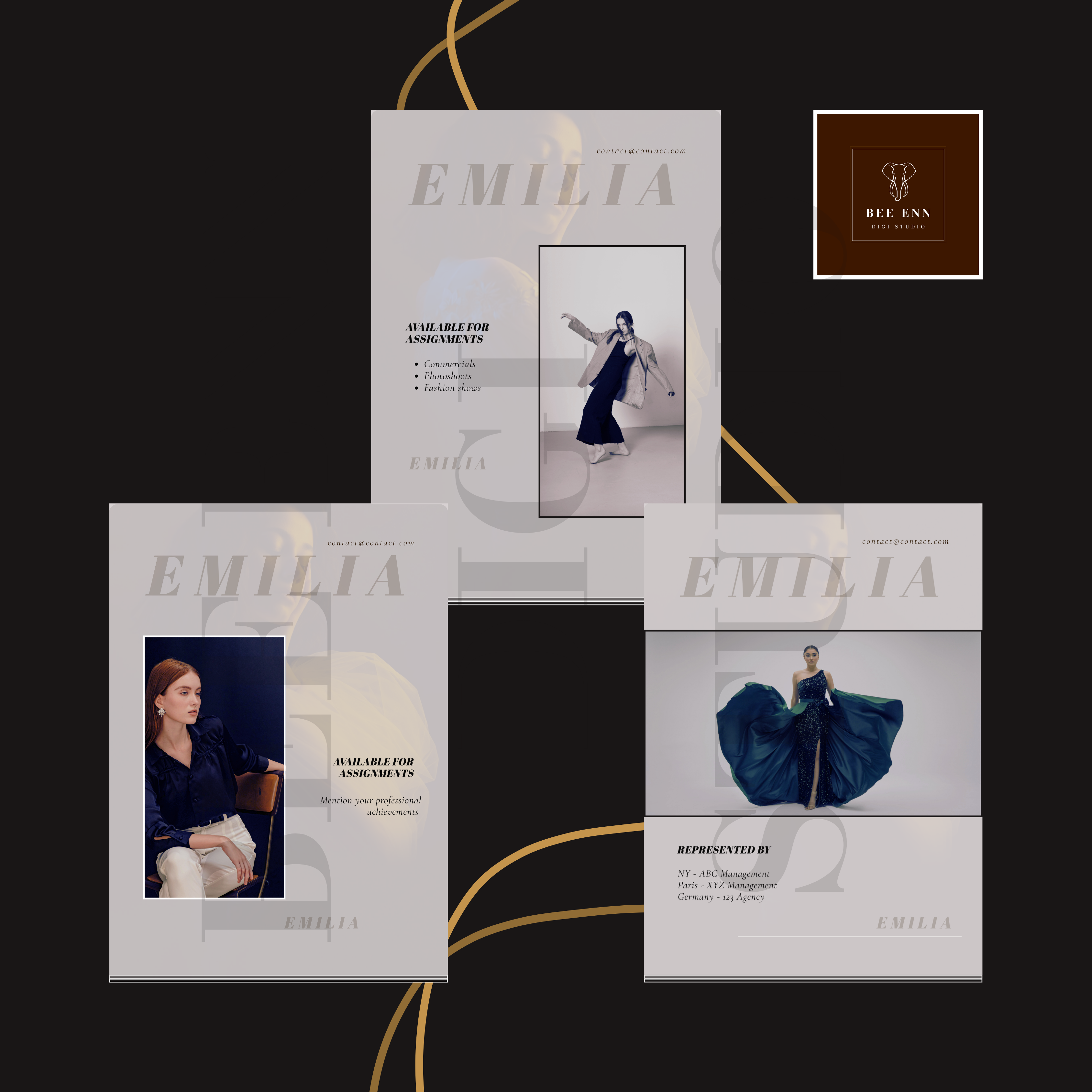 DIY Professional Portfolio Book Template | Pastel colour