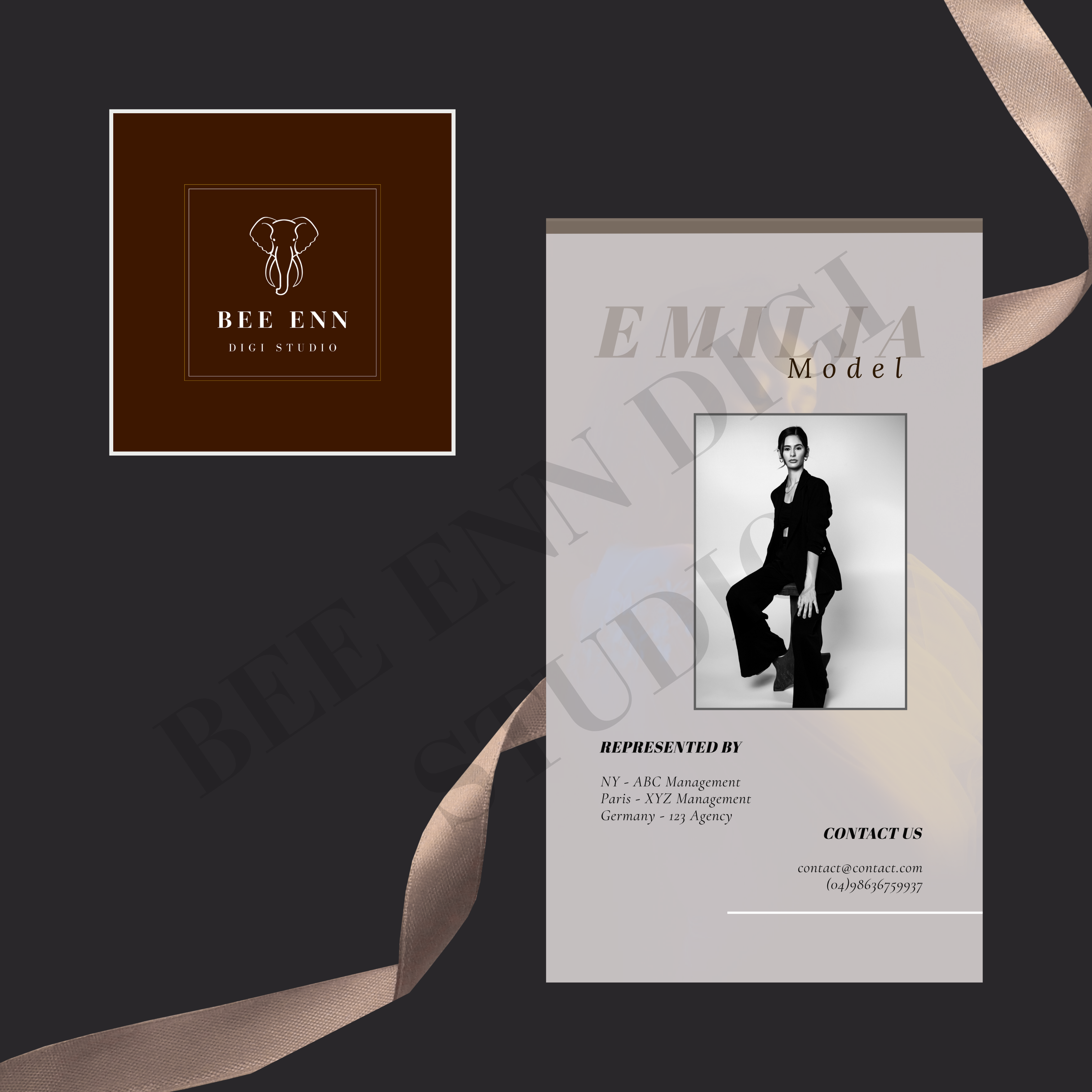 DIY Pastel Portrait Business Card Template | Pastel colour