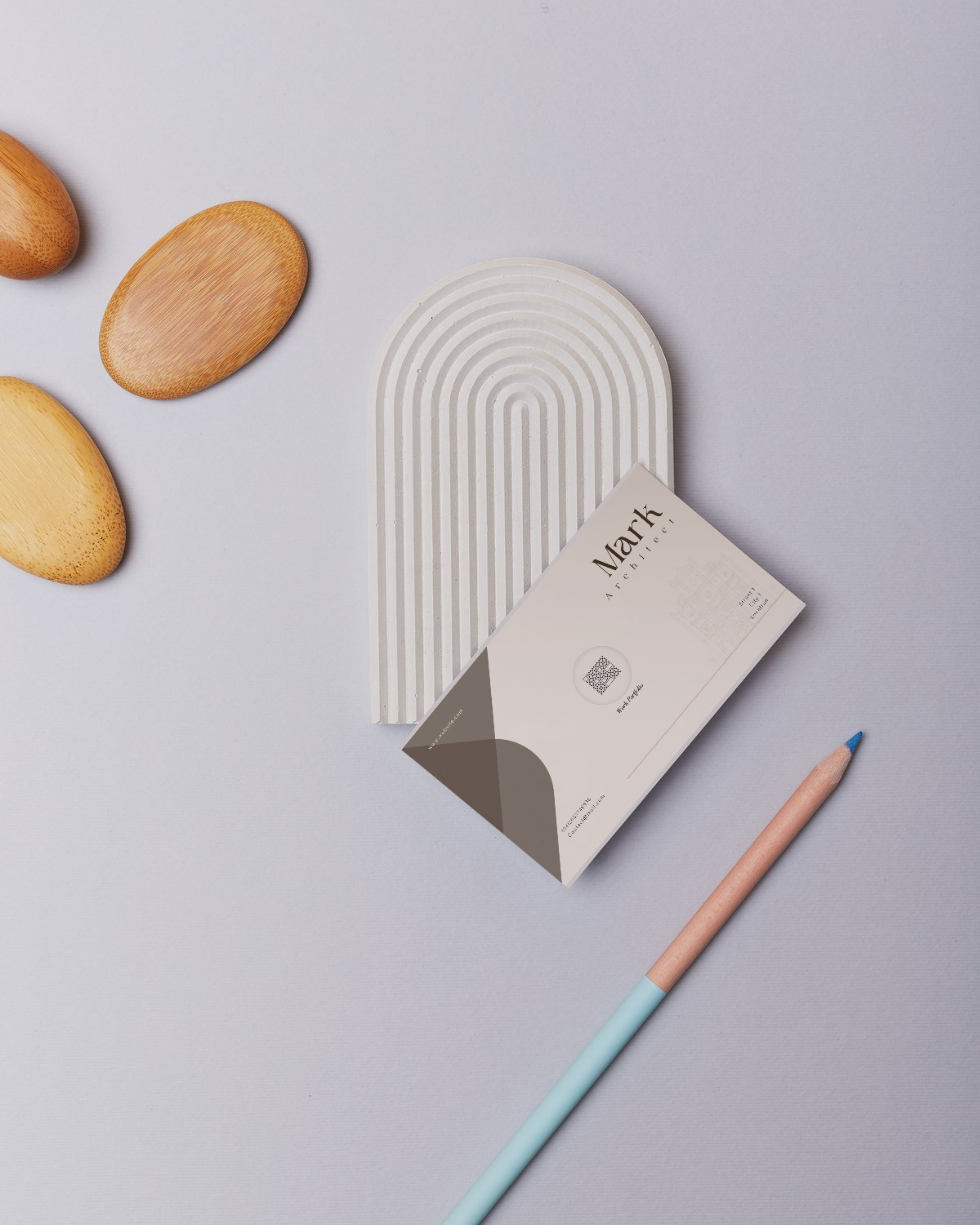 DIY Portrait Business Card Template | Pastel colour | Architect | Interior Designer