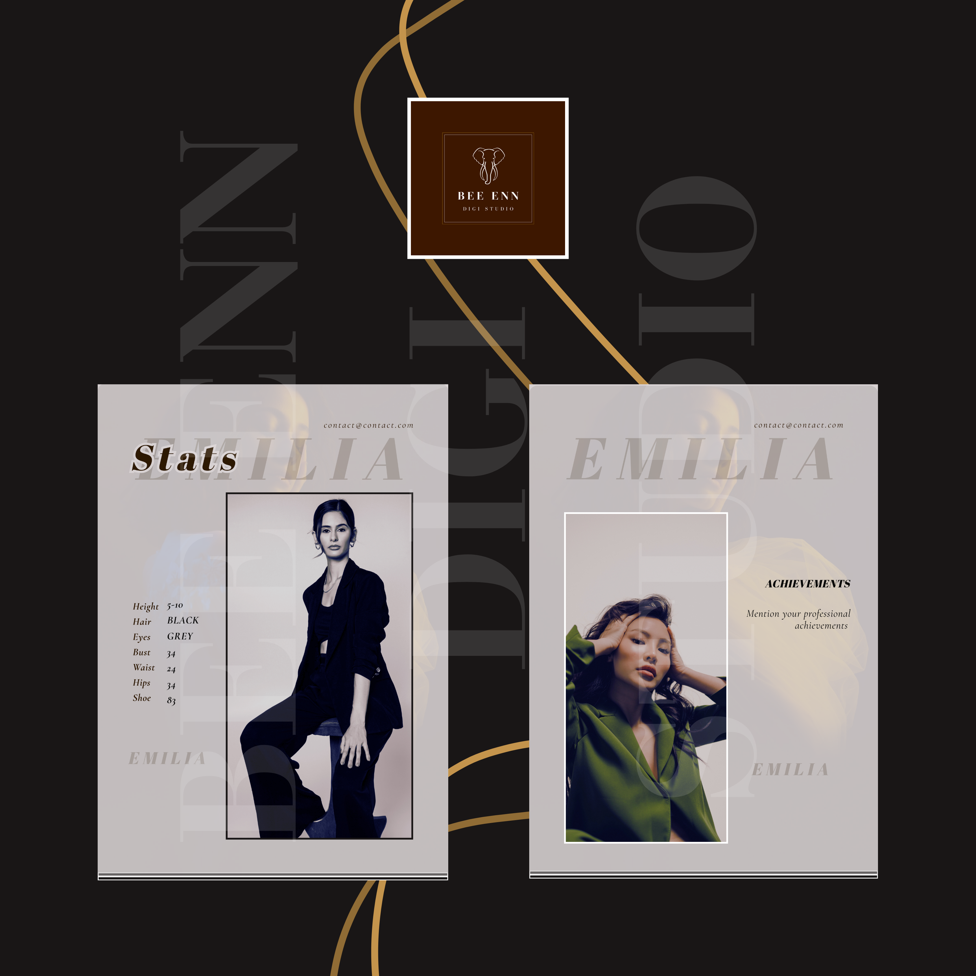 DIY Professional Portfolio Book Template | Pastel colour