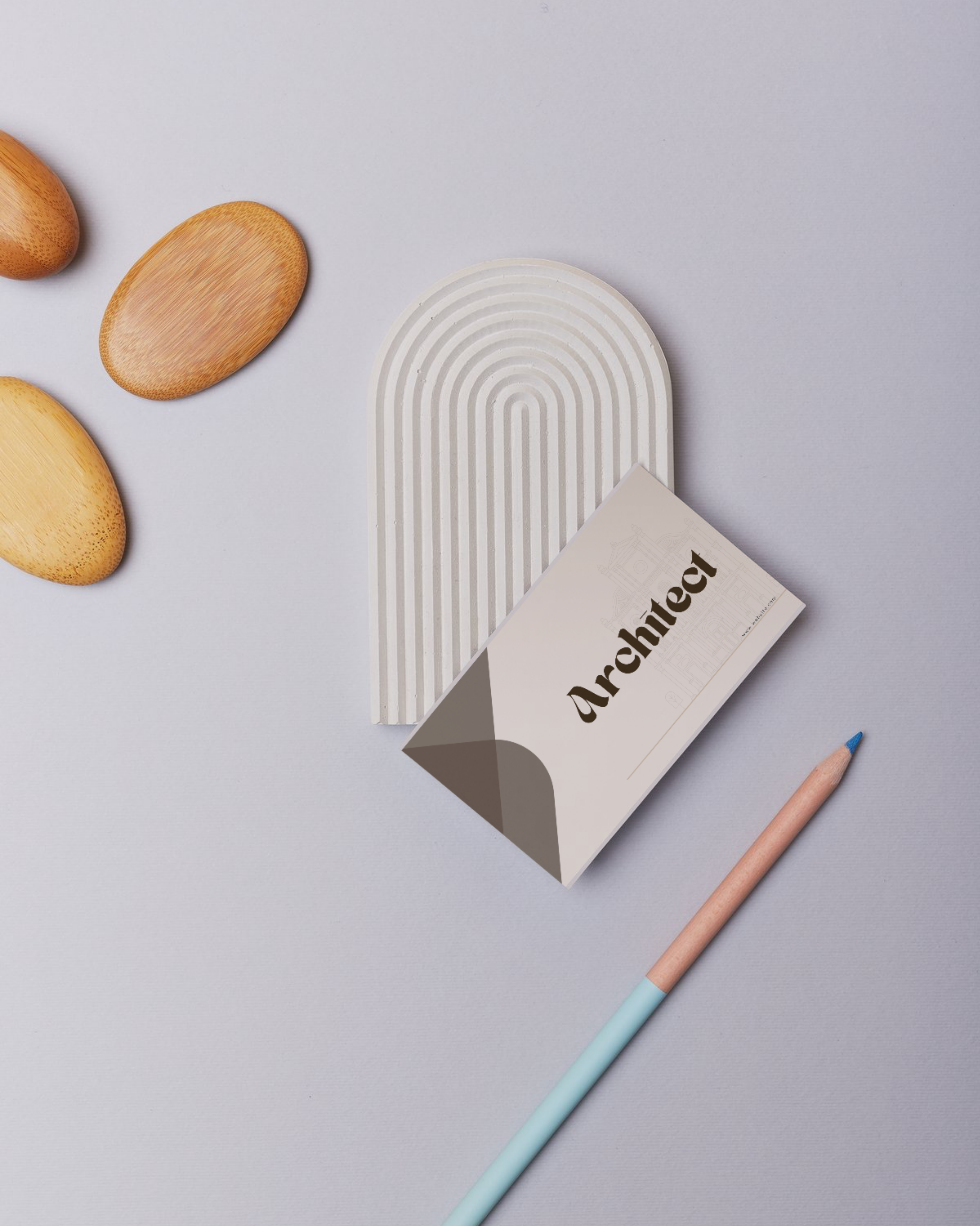 DIY Portrait Business Card Template | Pastel colour | Architect | Interior Designer