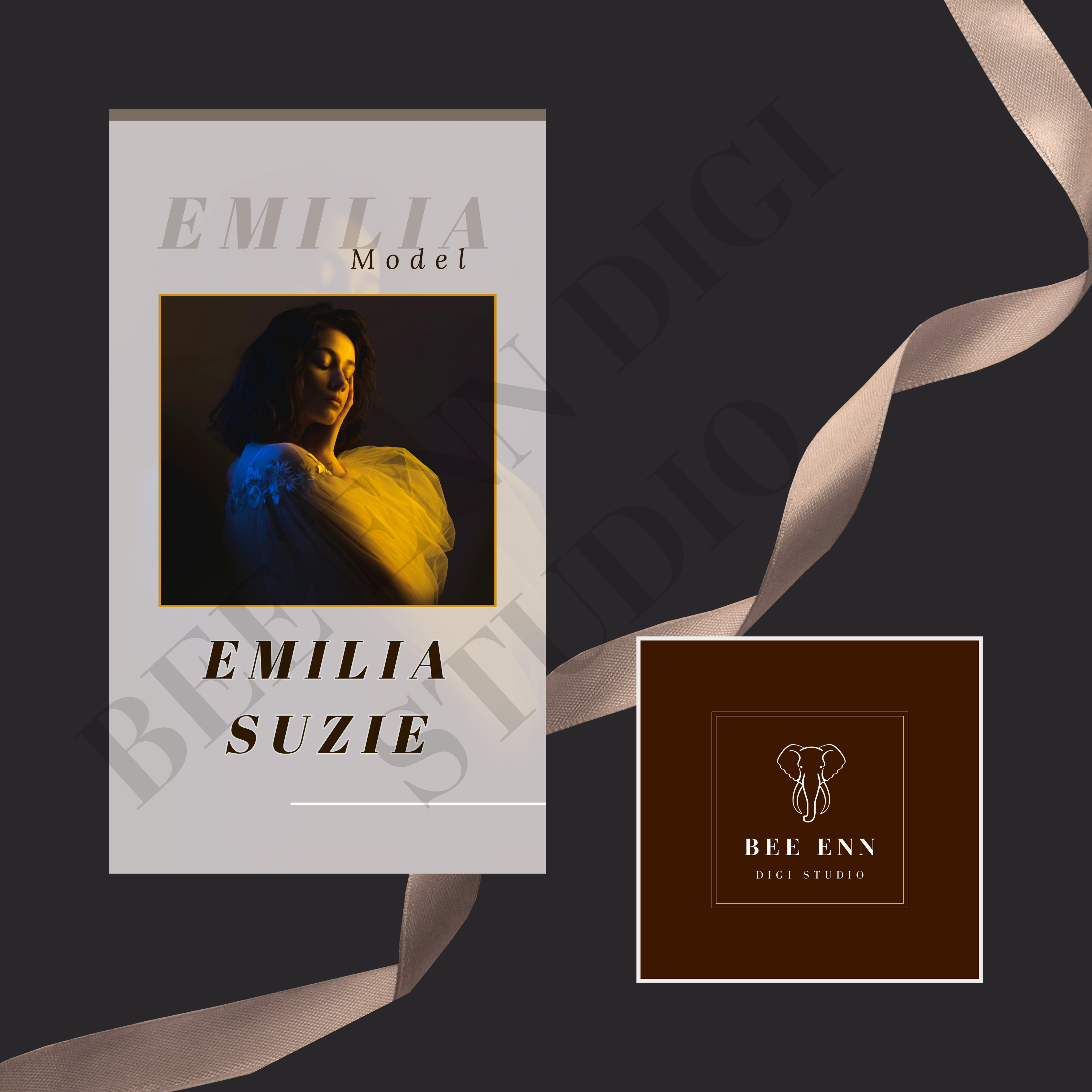 DIY Pastel Portrait Business Card Template | Pastel colour