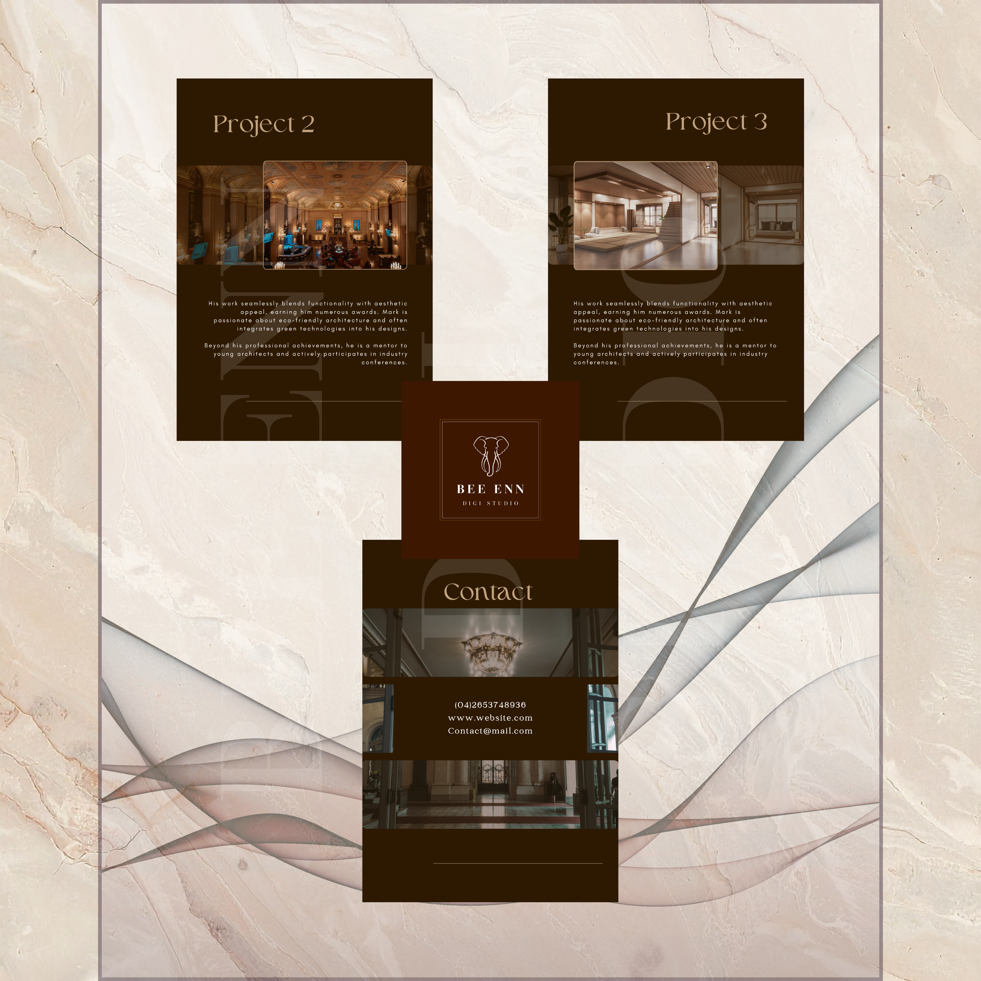 DIY Professional Portfolio Book Template | Dark colour