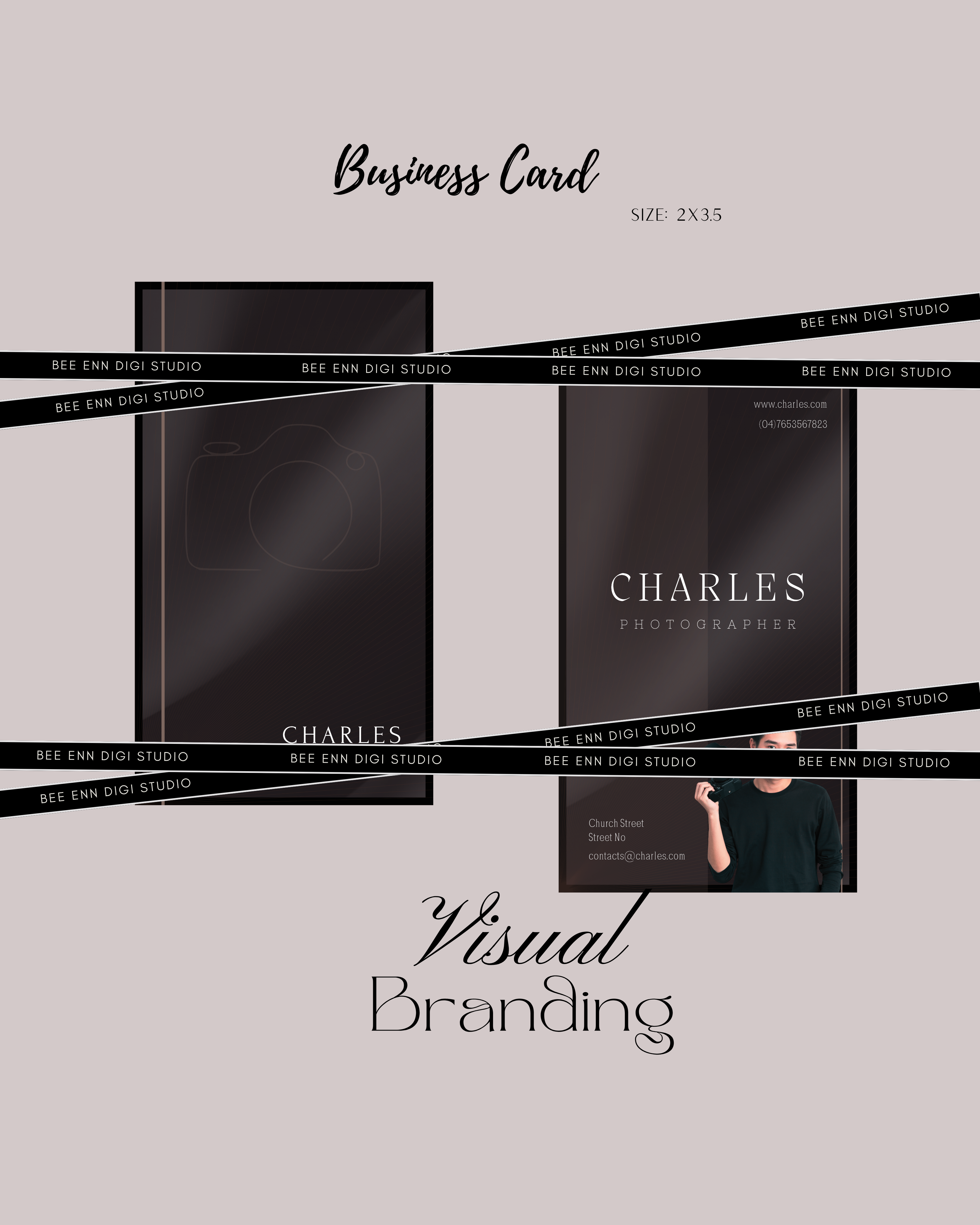 DIY Business Card Template 2 | Portfolio | Photographers | Models | Artists | Canva (Digital Download)