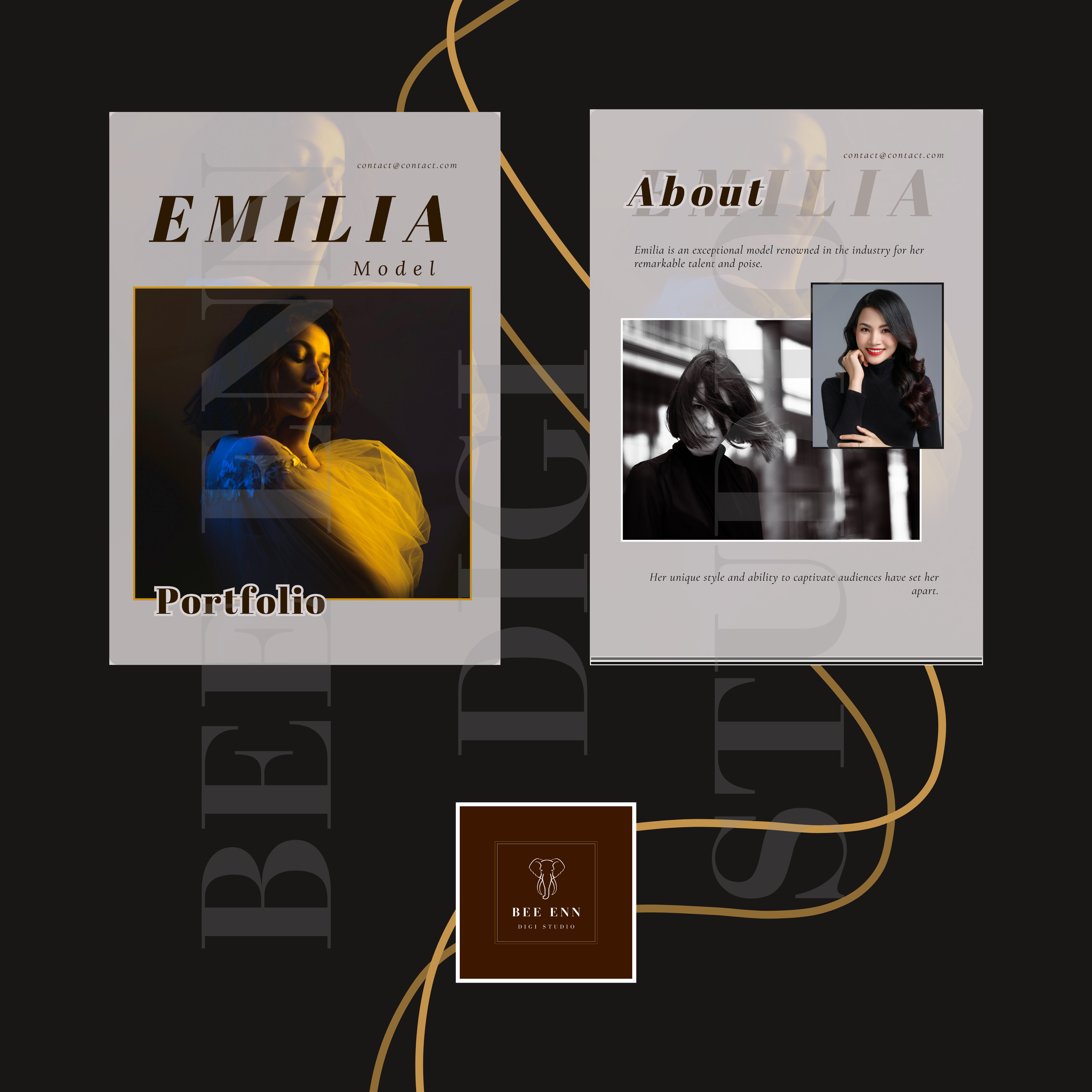 DIY Professional Portfolio Book Template | Pastel colour